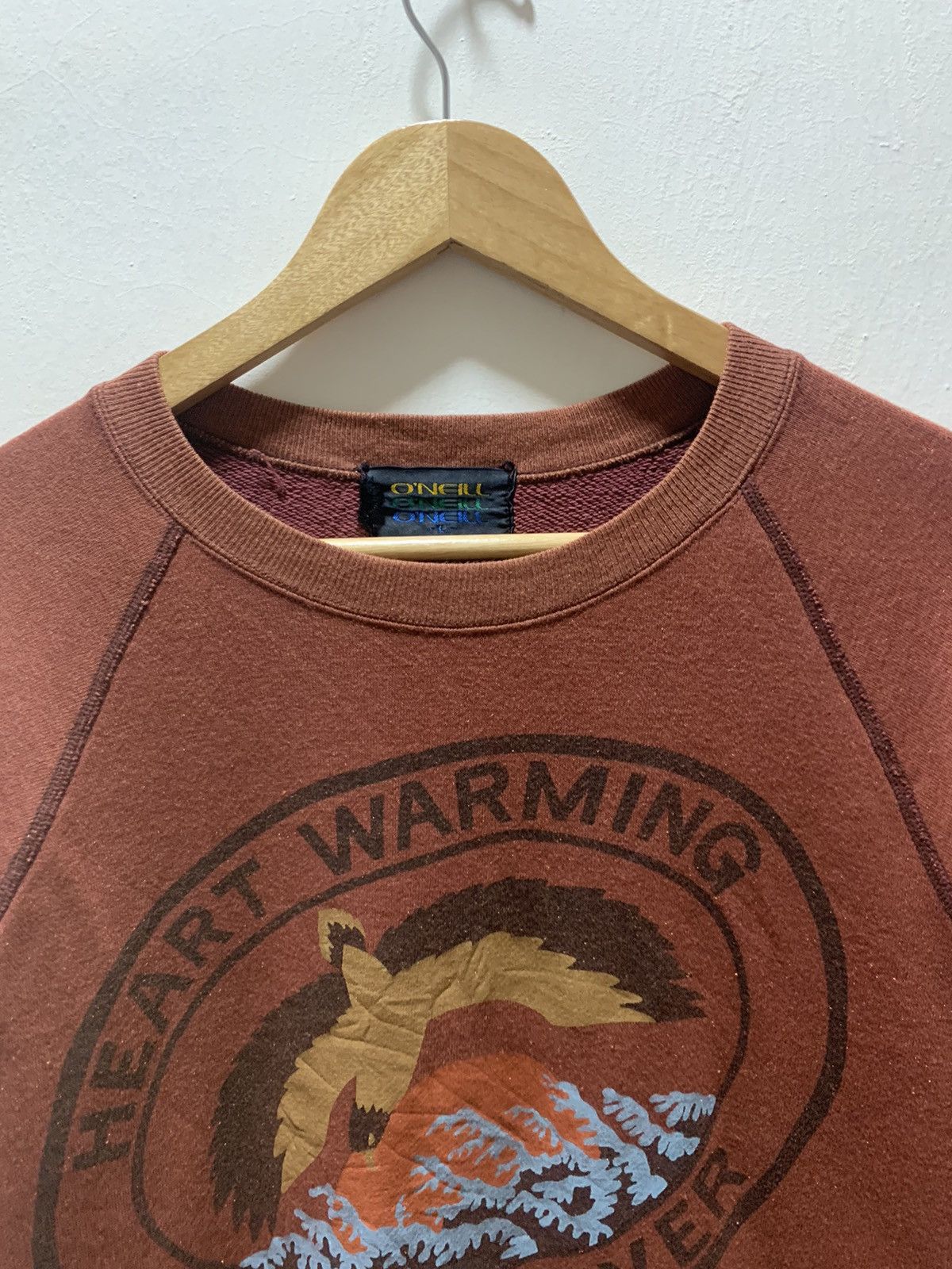 O'Neill Vintage ONEILL Sweatshirt Heart Warming Printed Logo Size US L / EU 52-54 / 3 - 3 Thumbnail
