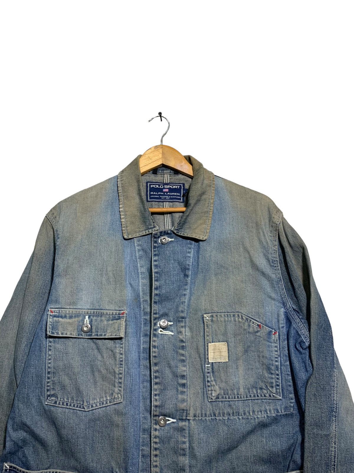 Polo Ralph Lauren 🔥VTG POLO SPORT WORKWEAR DENIM CHORE JACKET Size US L / EU 52-54 / 3 - 5 Thumbnail