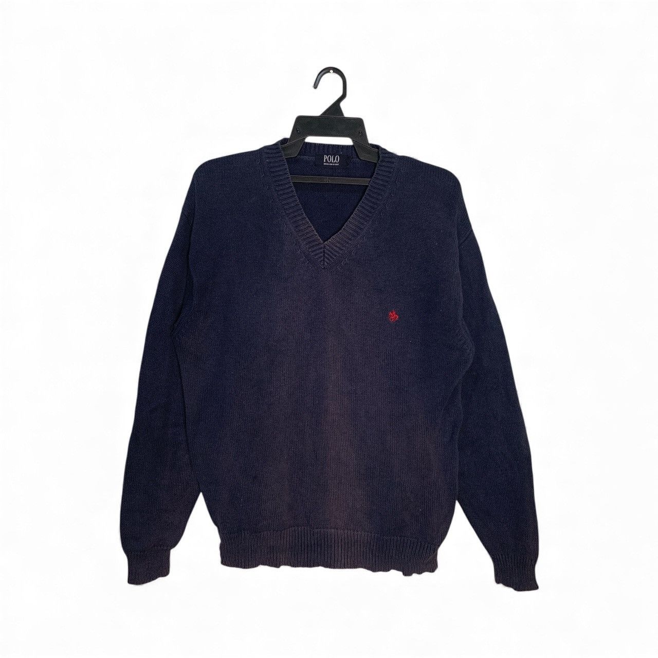 Polo Ralph Lauren Rare Design Vintage Polo V-Neck Knitwear Sweater Size US L / EU 52-54 / 3 - 1 Thumbnail