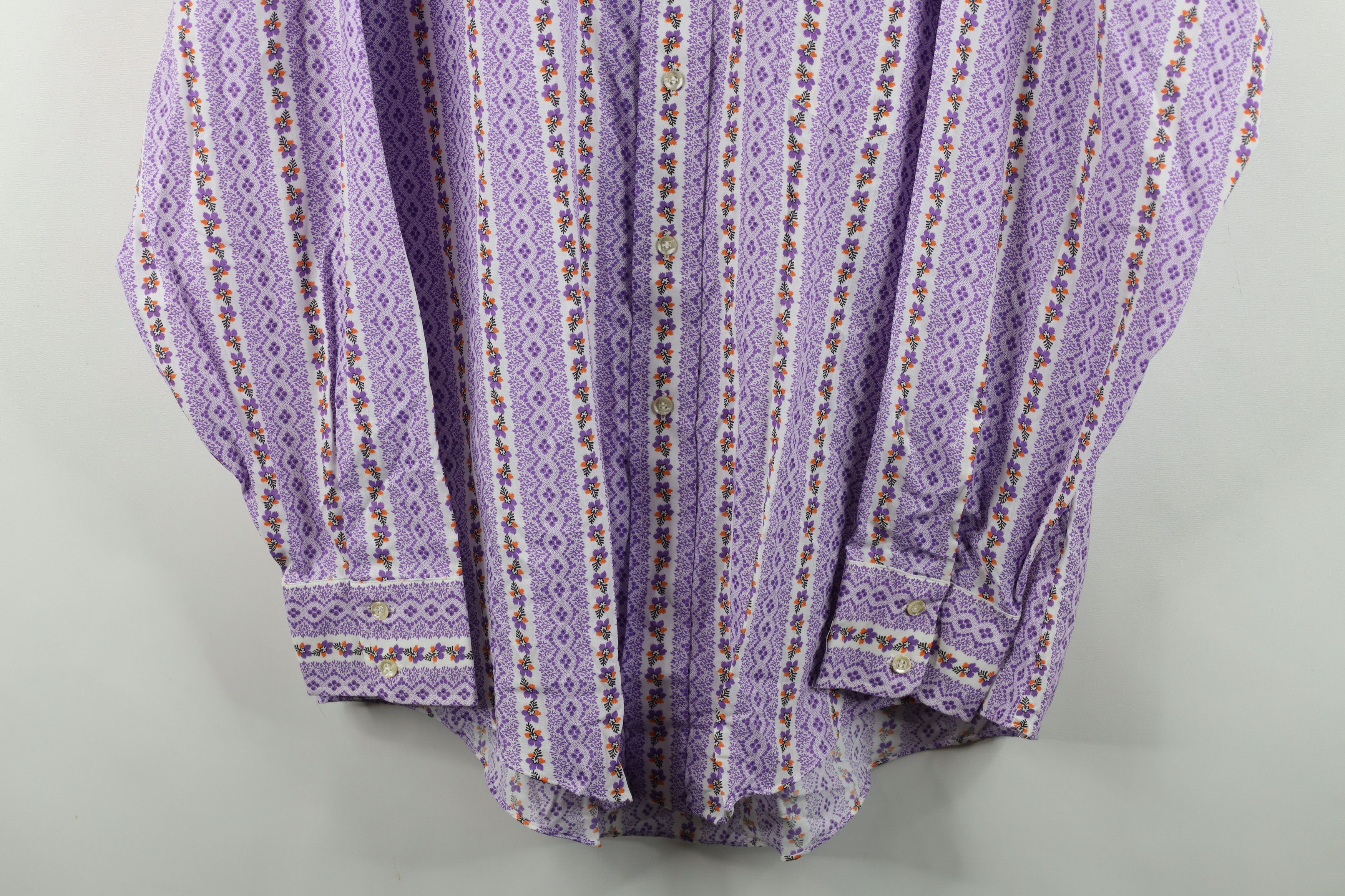 Vintage Vintage 60s 70s Macys Flower Disco Collared Button Shirt Size US L / EU 52-54 / 3 - 3 Thumbnail