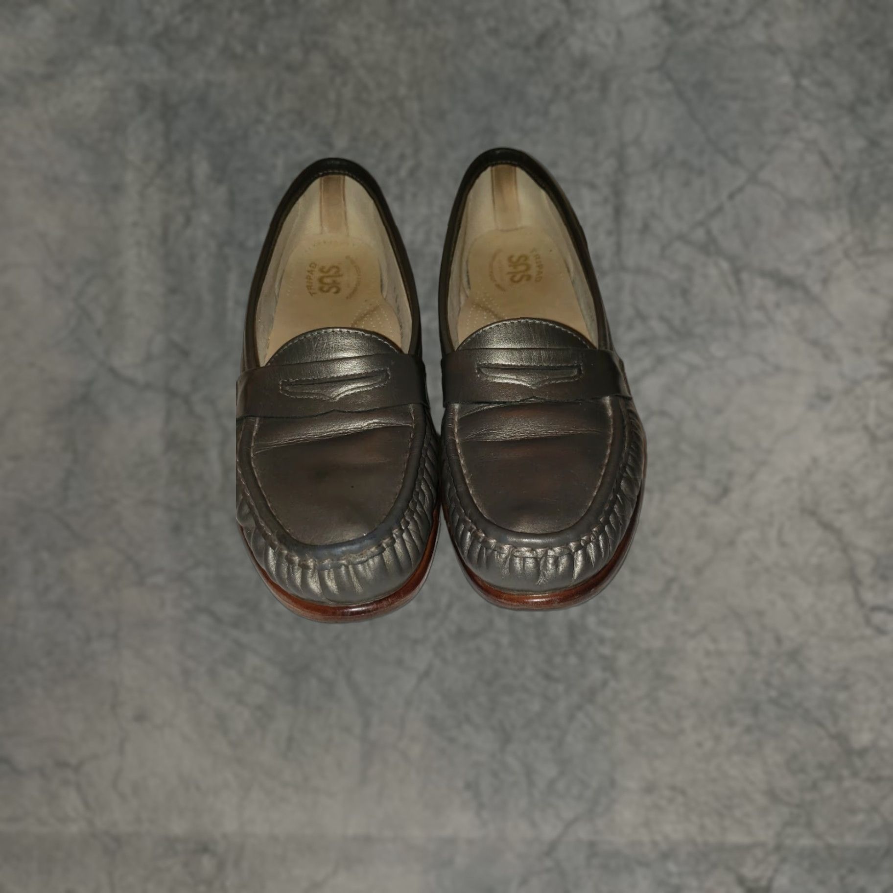 SAS SAS Women's Loafers Size 9.5 Pewter MOC TOE Leather Cushioned Tripad Comfort Casual Loafers Womens Shoes Size US 10 / IT 40 - 1 Thumbnail