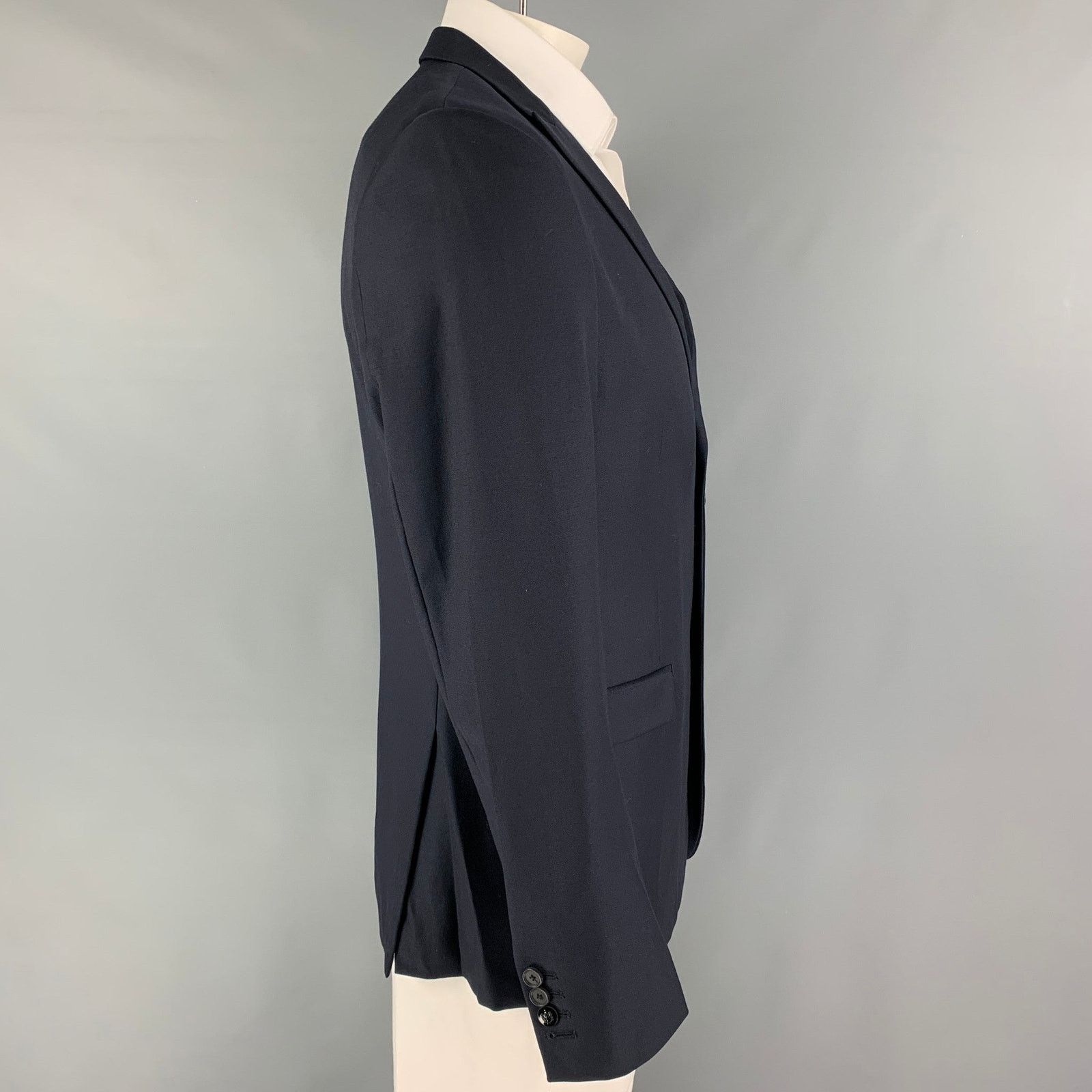 The Kooples THE KOOPLES Size 42 Navy Wool Peak Lapel Sport Coat Size 42S - 2 Thumbnail