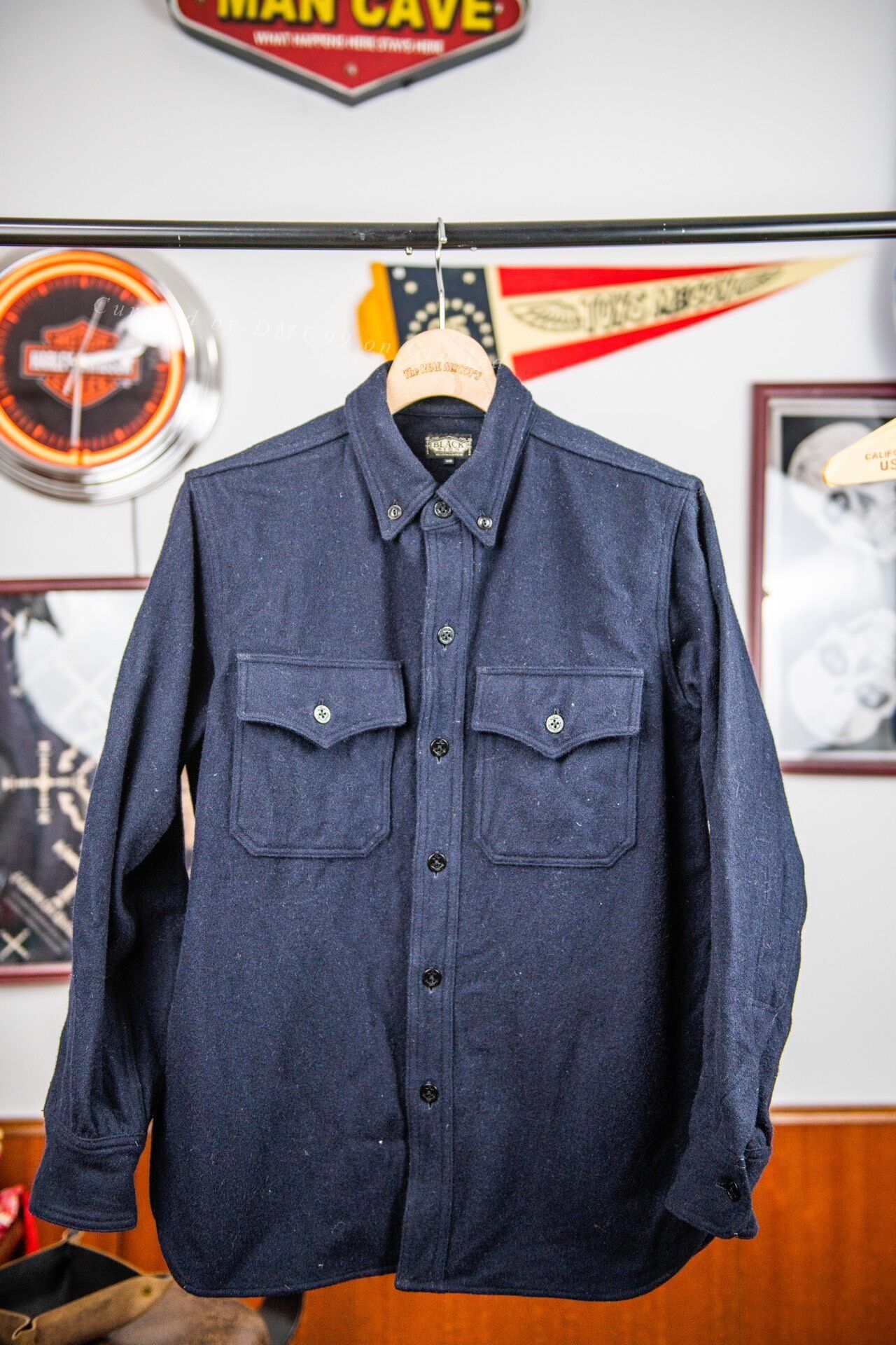 BLACK SIGN Blacksign Wool Navy CPO Shirt Size US M / EU 48-50 / 2 - 1 Thumbnail