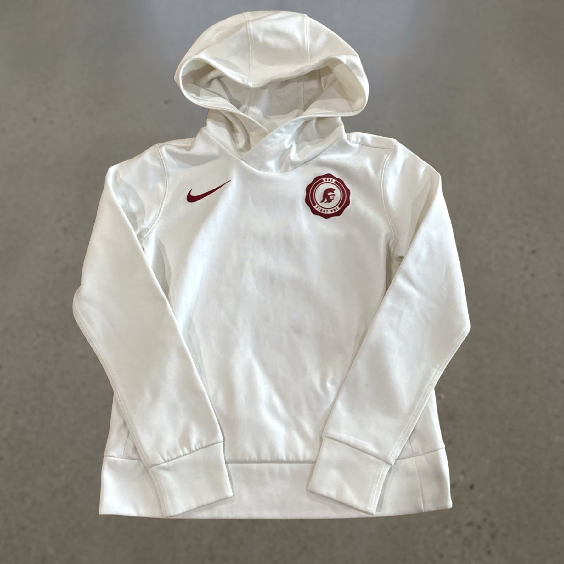 Nike Nike Sweatshirt Hoodie Womens Small USC White Fight on Pullover Regular Hooded All Seasons Activewear Size S / US 4 / IT 40 - 1 Thumbnail