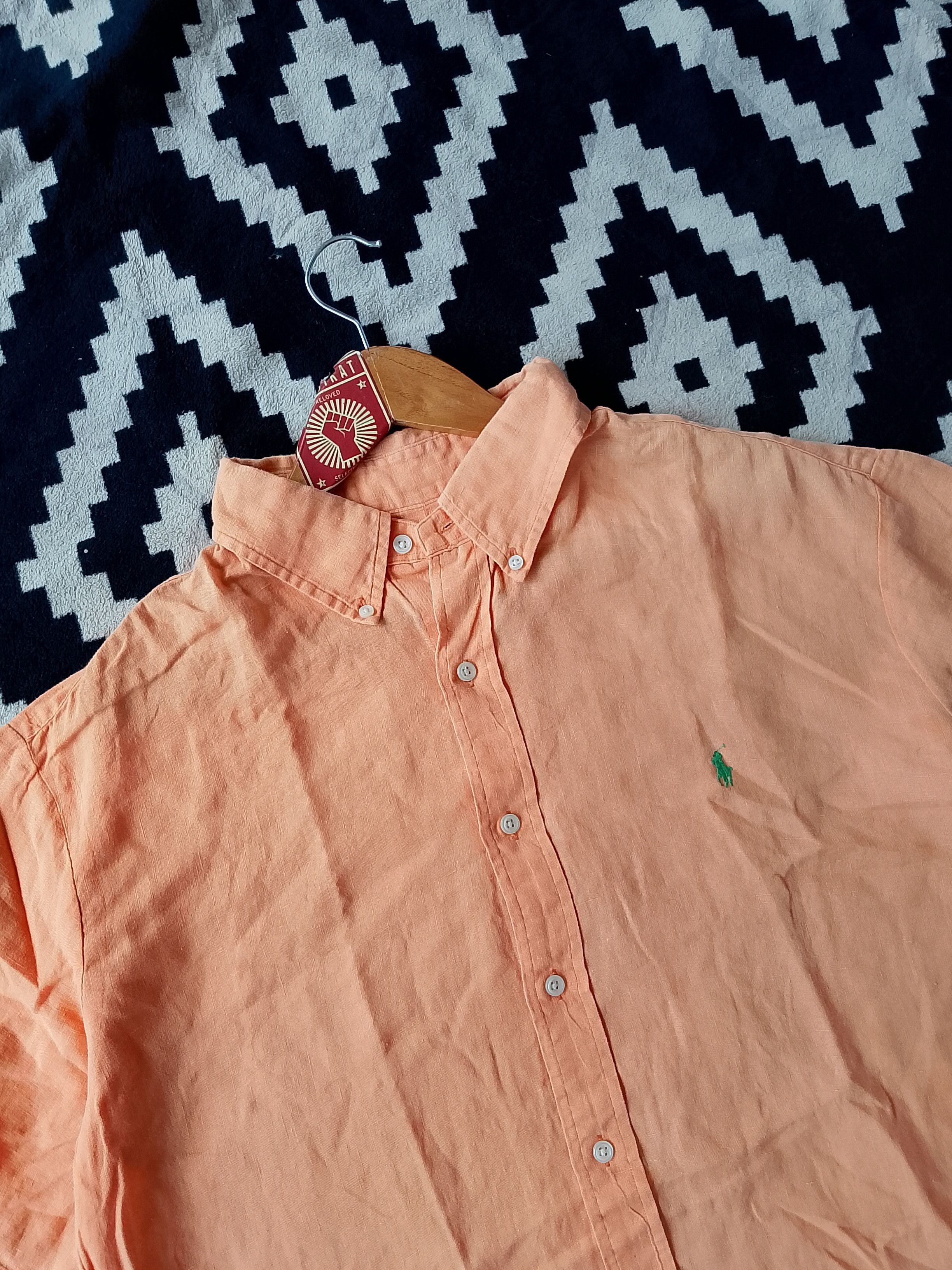 Ralph Lauren Vintage Rare Ralph Lauren Peach Linen Hibiscus High-Summer Size US XL / EU 56 / 4 - 2 Thumbnail