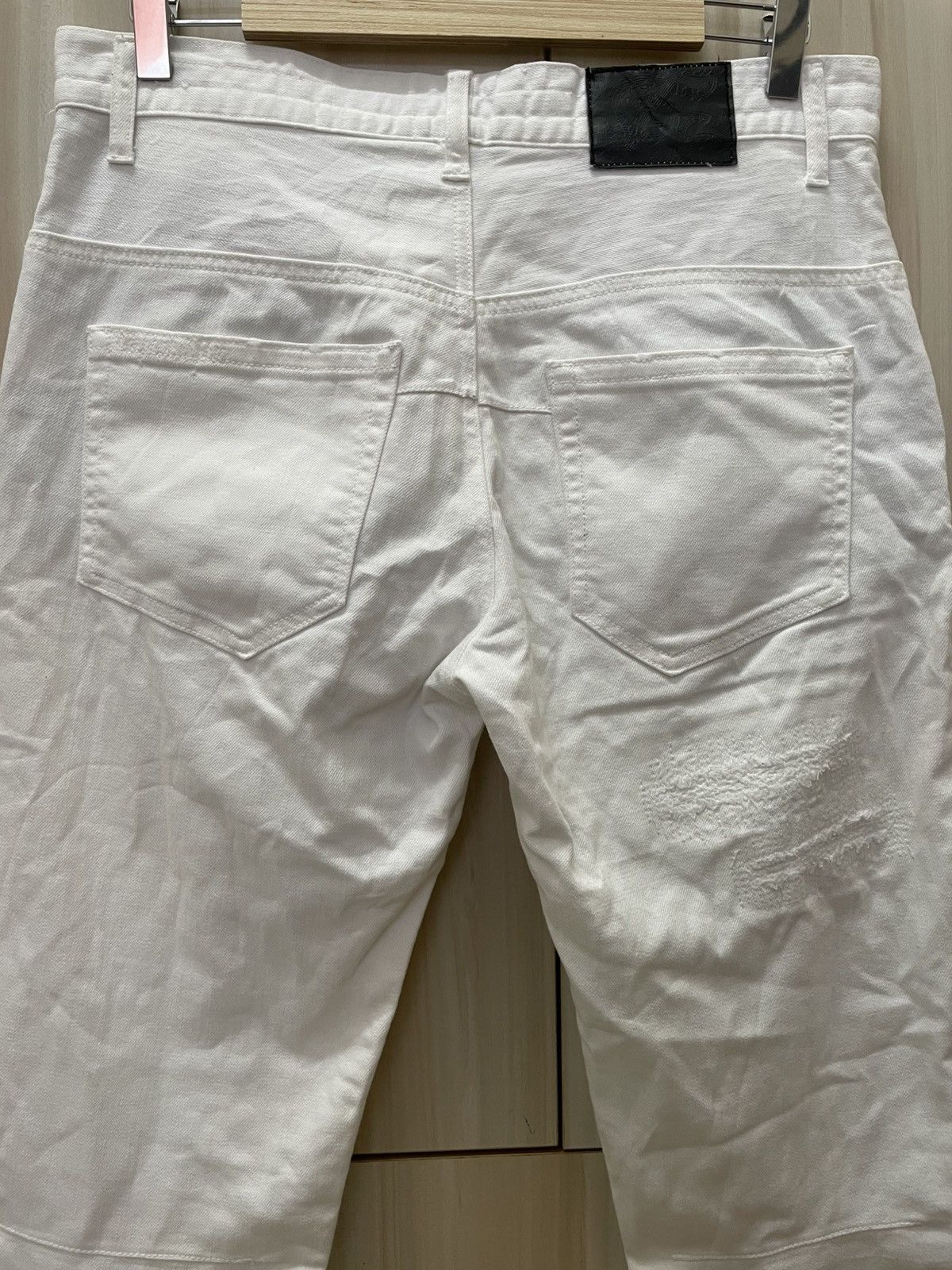 Number (N)ine Number Nine x Loveless Guild Prime White Distressed Jeans Size US 33 - 9 Thumbnail