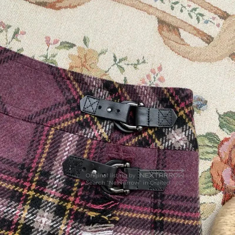 Burberry Burberry Purple Plaid Wool Skirt. Size 23" - 2 Thumbnail
