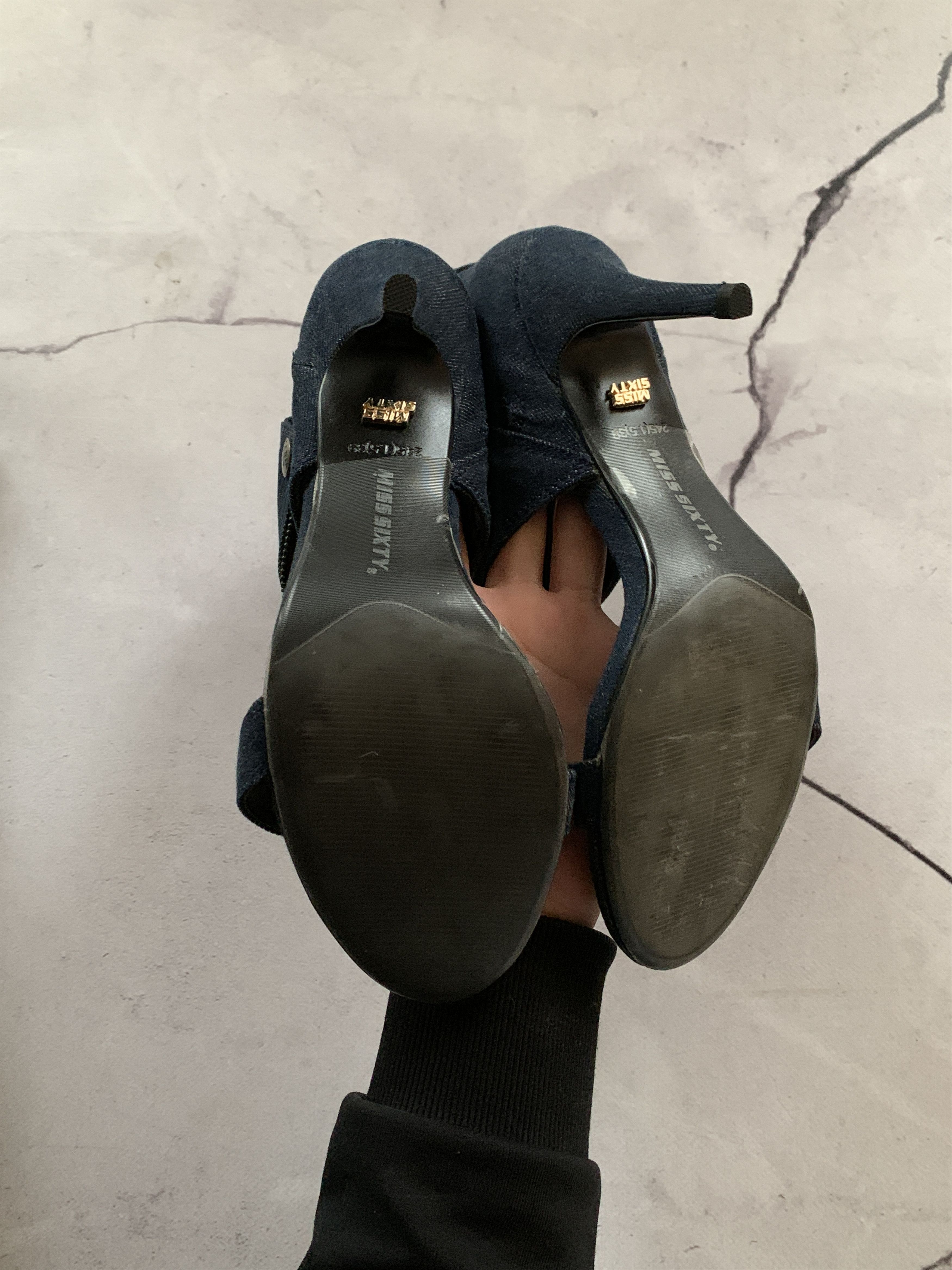 Miss Sixty Miss Sixty Blue Denim Ankle High Heels Zipper Y2K Grunge Size US 8.5 / IT 38.5 - 9 Thumbnail