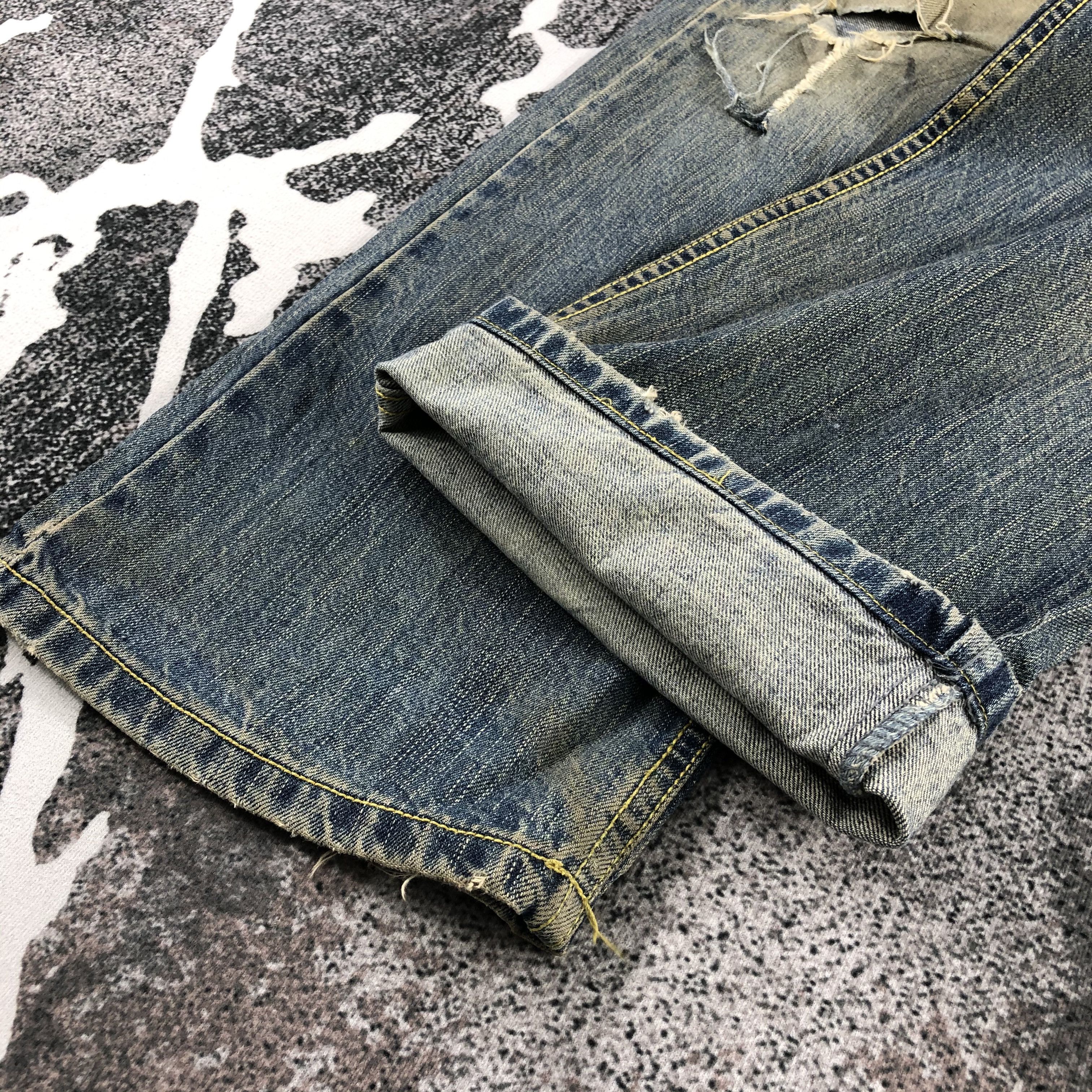 Japanese Brand Real B Voice Jeans Rusty Distressed Denim KJ744 Size US 32 / EU 48 - 8 Thumbnail