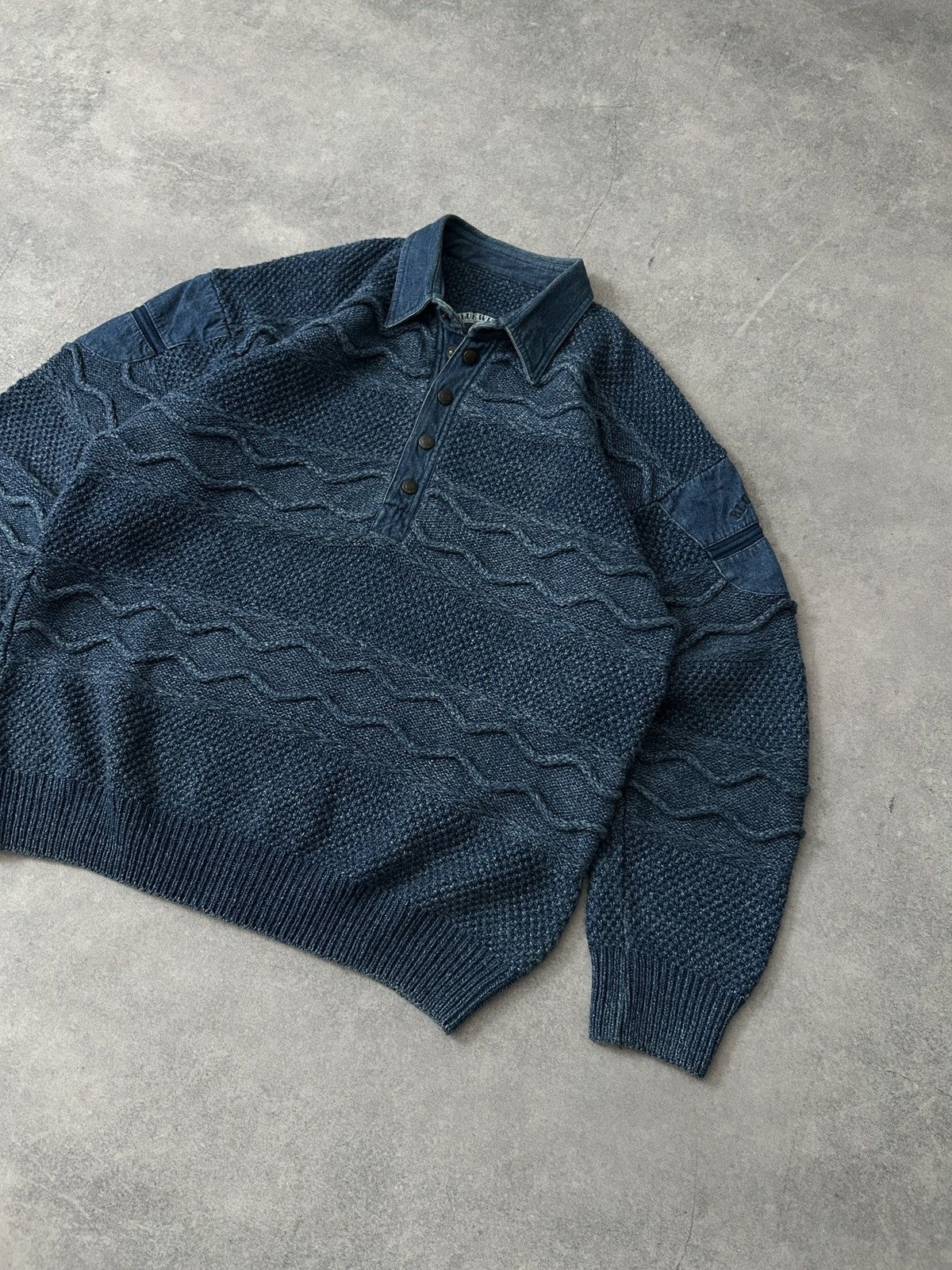 Vintage Vintage Blue Willies knit blue sweaters mens denmark Size US M / EU 48-50 / 2 - 2 Thumbnail