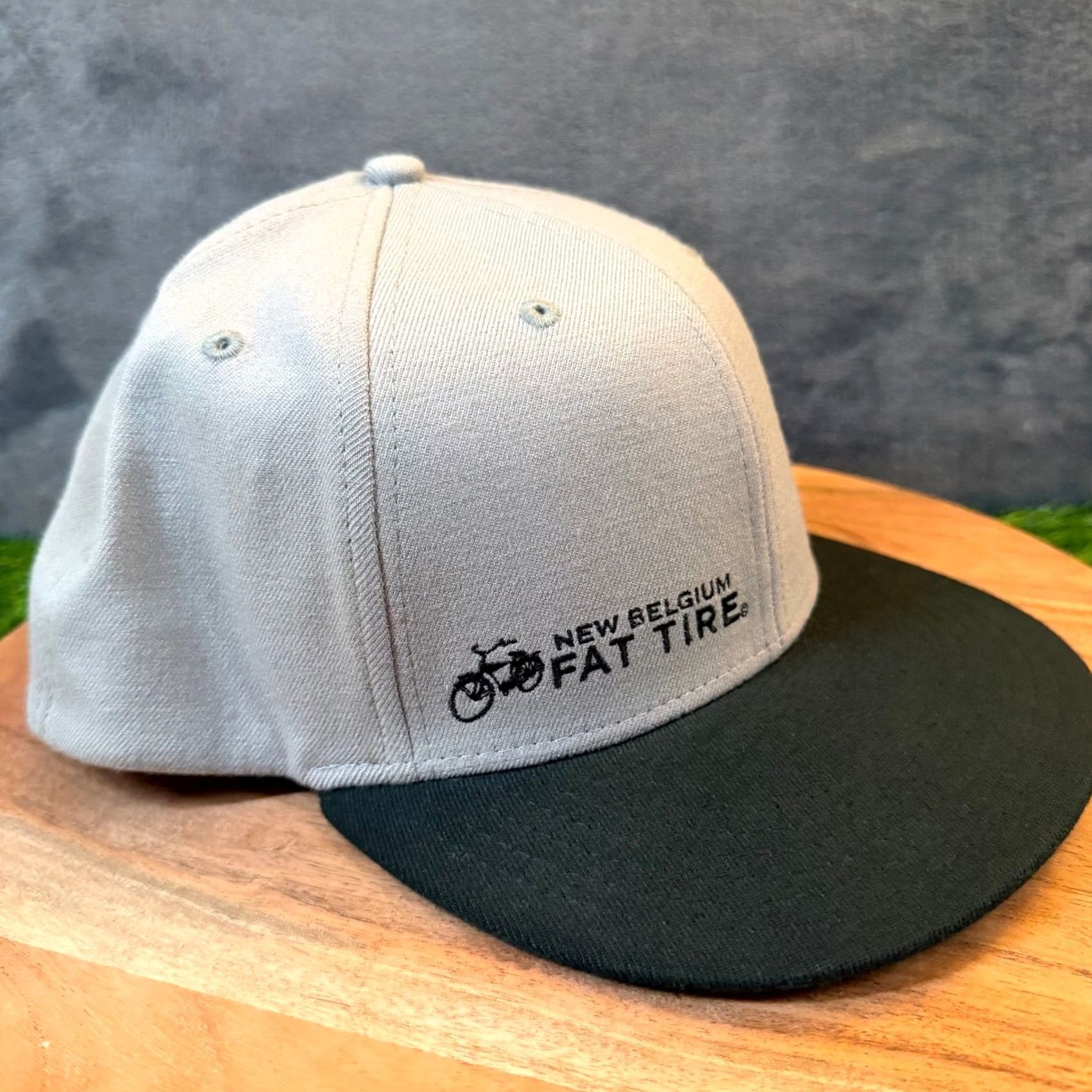 Vintage New Belgium Fat Tire Hat Mens Large XL Gray Black Flat Brim Fitted Cap Size ONE SIZE - 2 Thumbnail