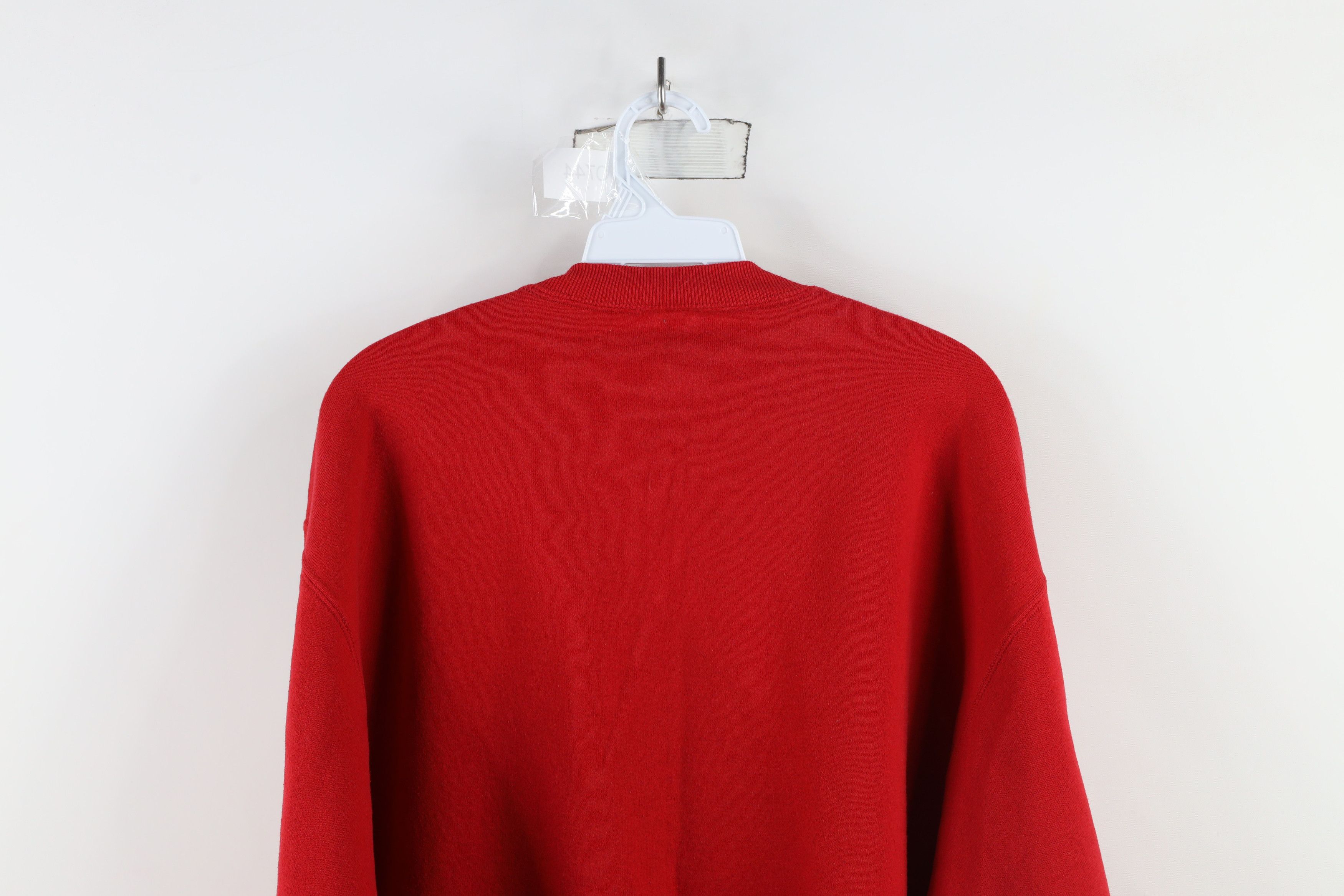 Vintage Vintage 90s Faded Christmas Tree Crewneck Sweatshirt Red USA Size XXL / US 16-18 / IT 52-54 - 10 Thumbnail