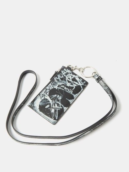 Balenciaga o1s1rm0524 Size: OS Card Holder in Black/White Size ONE SIZE - 2 Thumbnail