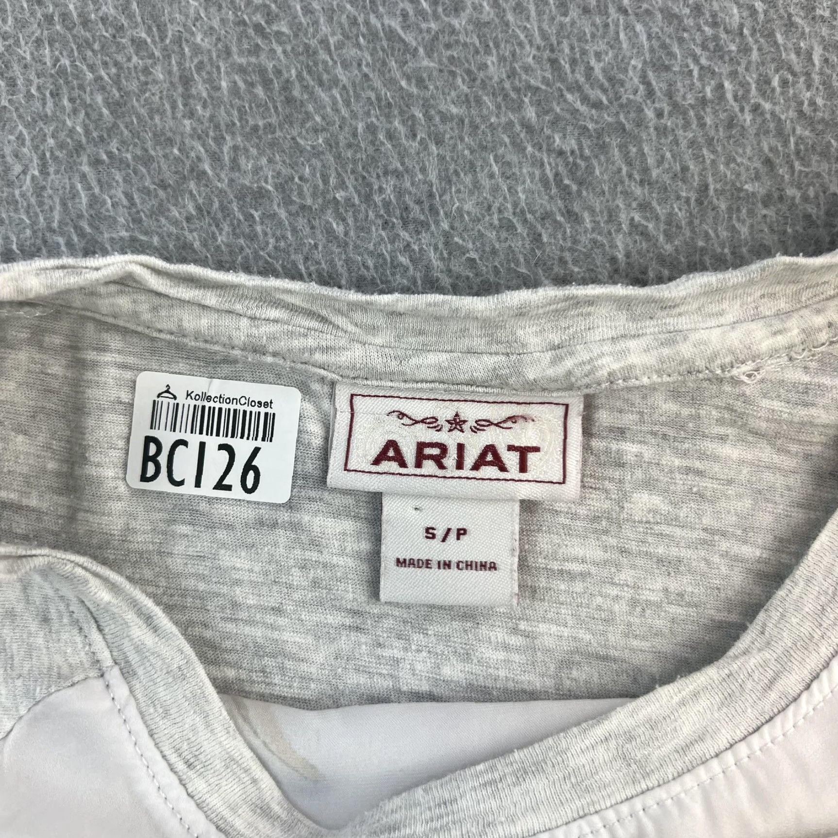 Ariat Ariat Shirt Womens Small White Gray Floral Antler Skull Raglan Western Top Size S / US 4 / IT 40 - 6 Thumbnail