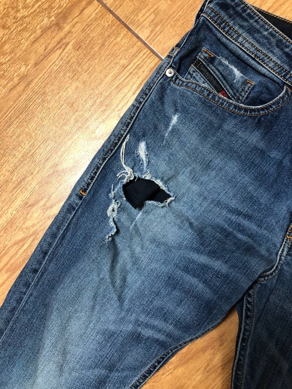 Diesel × Japanese Brand Crazy Crash Dirty Faded Jean Japan Avant Garde Style Size US 33 - 20 Thumbnail