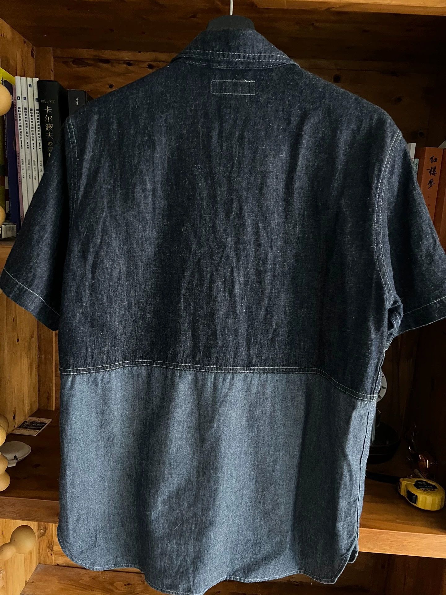 Nigel Cabourn Nigel Cabourn Denim Panel Short-Sleeve Shirt Japan Size US M / EU 48-50 / 2 - 7 Thumbnail