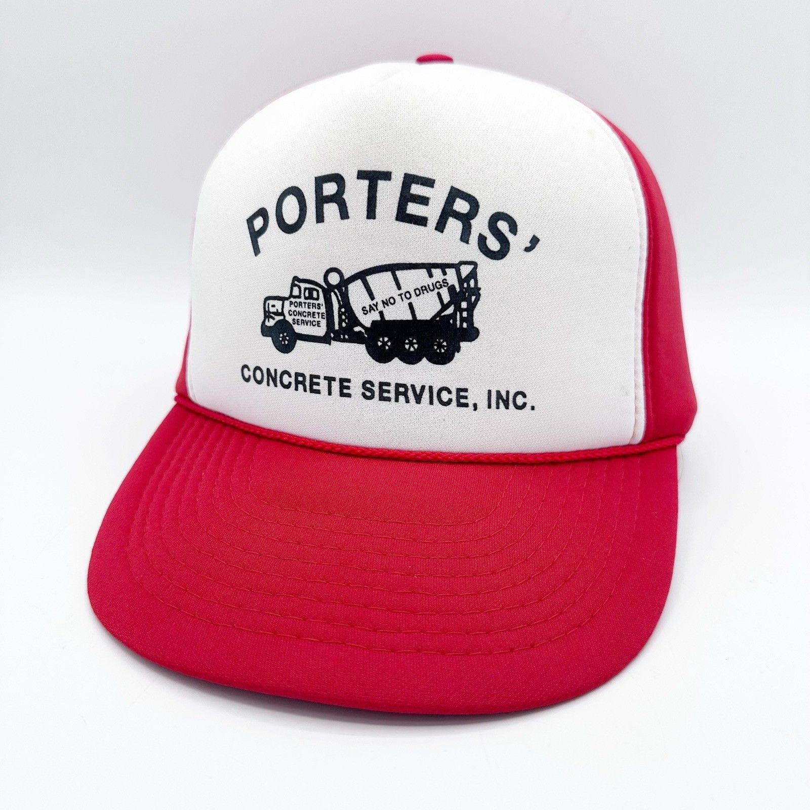 Vintage Vintage Porters' Conctrete All Foam Snapback Trucker Hat Red Size ONE SIZE - 1 Thumbnail