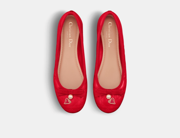 Dior o1w1db10126 KCB918 Ballet Flats in Red Size US 12 / IT 42 - 3 Thumbnail