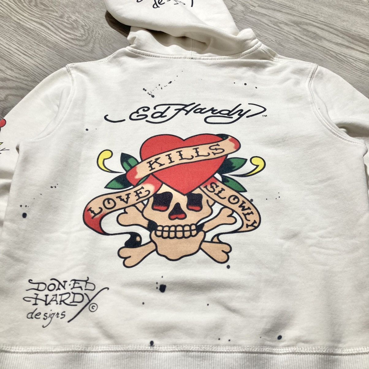 Ed Hardy Vintage Ed Hardy Skulls Tattoo “No More War” Ziphoodie Y2k Size US XS / EU 42 / 0 - 5 Thumbnail