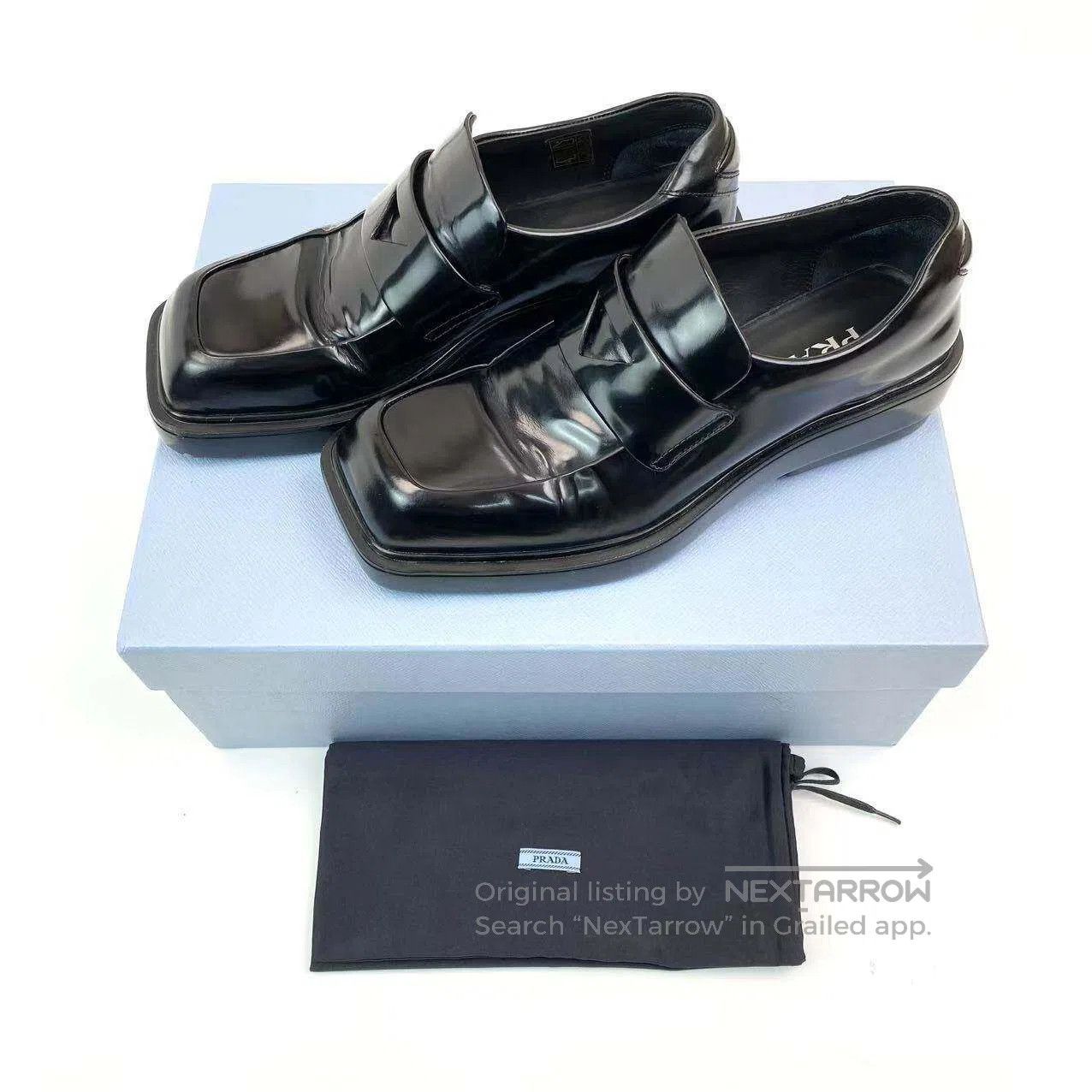 Prada Prada 24SS square-toed triangle Derby loafers| Size US 6.5 / IT 36.5 - 2 Thumbnail