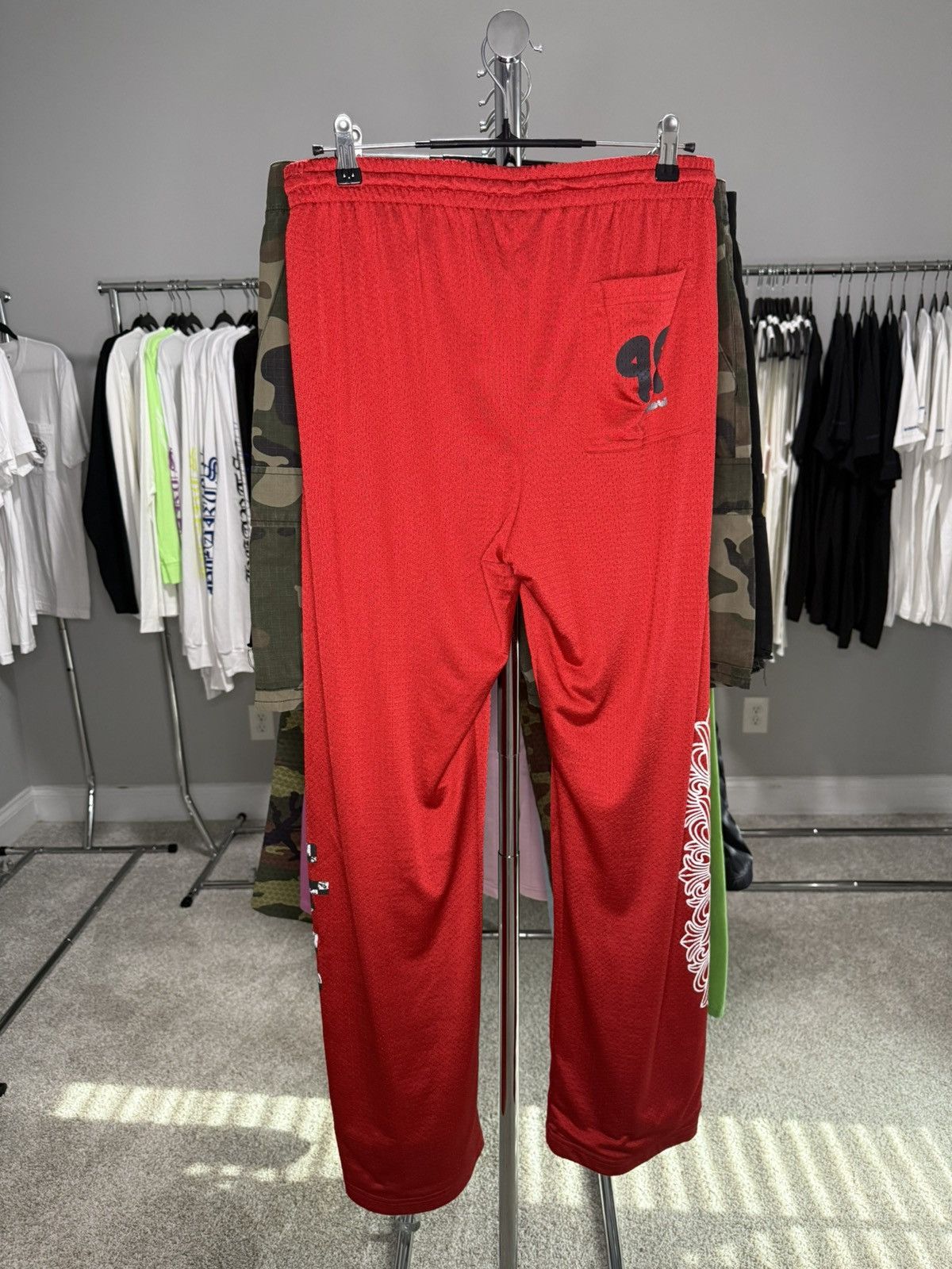 Chrome Hearts Chrome Hearts Red Mesh Floral Sweatpants Size US 32 / EU 48 - 5 Thumbnail