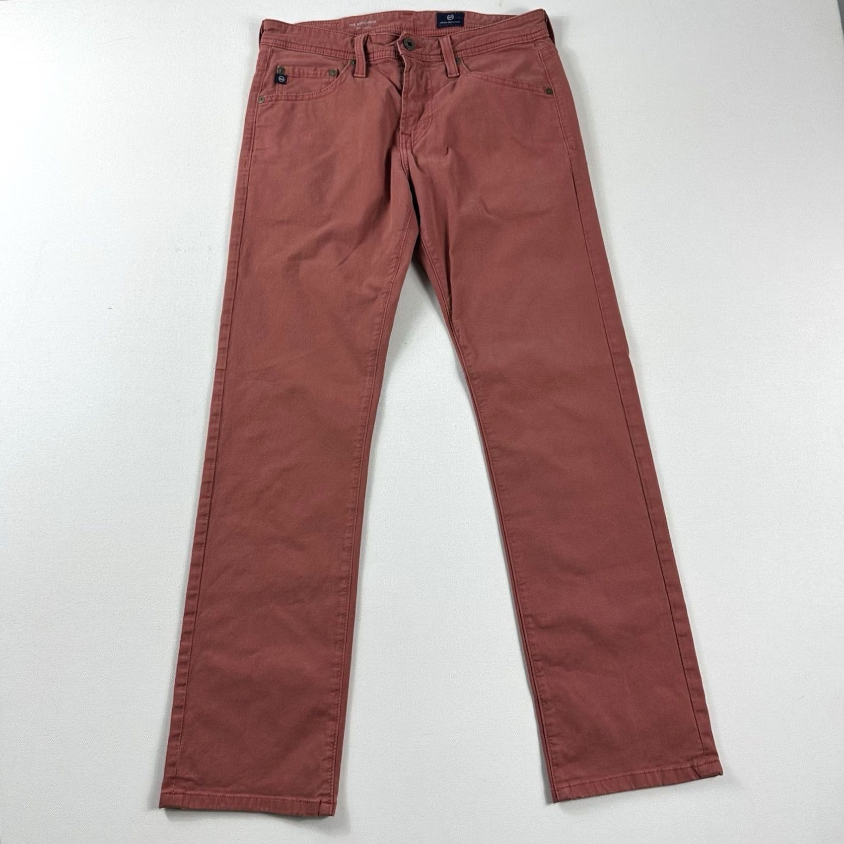 Vintage AG Adriano Goldschmied The MatchBox Slim Straight Jeans Pants Mens 29x28 Coral Size US 29 - 2 Thumbnail