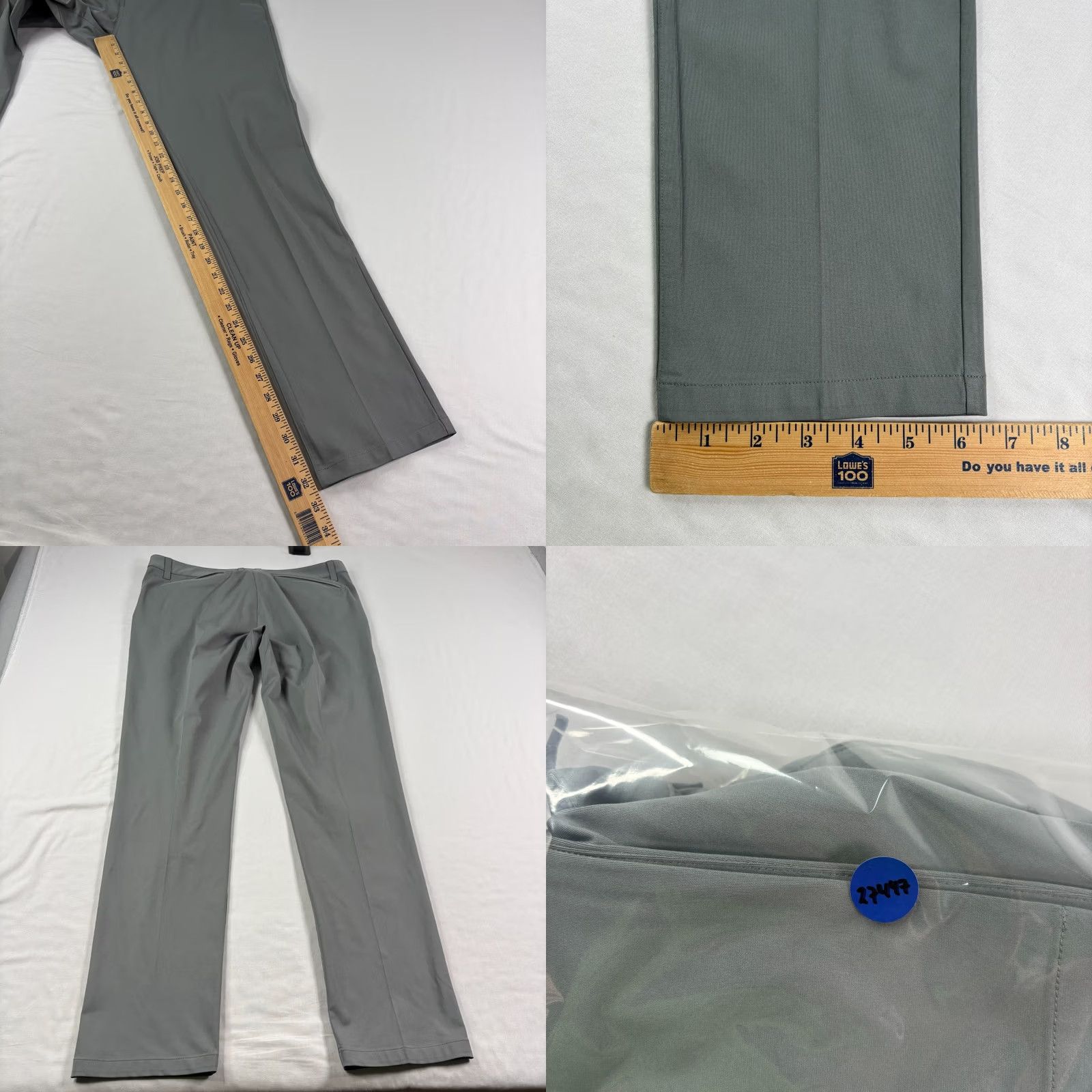 Rhone Rhone Pants Mens 34x32 Gray Commuter Slim Fit Chino Stretch Casual Golf Size US 34 / EU 50 - 8 Thumbnail
