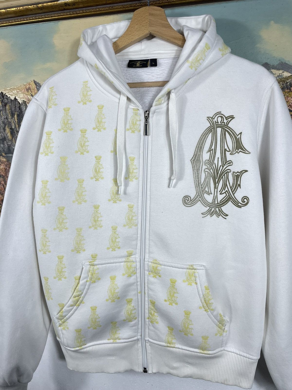 Christian Audigier × Ed Hardy × Vintage Ed Hardy Retro 00s Hoodie With Crystals Affliction Grunge Size L / US 10 / IT 46 - 5 Thumbnail
