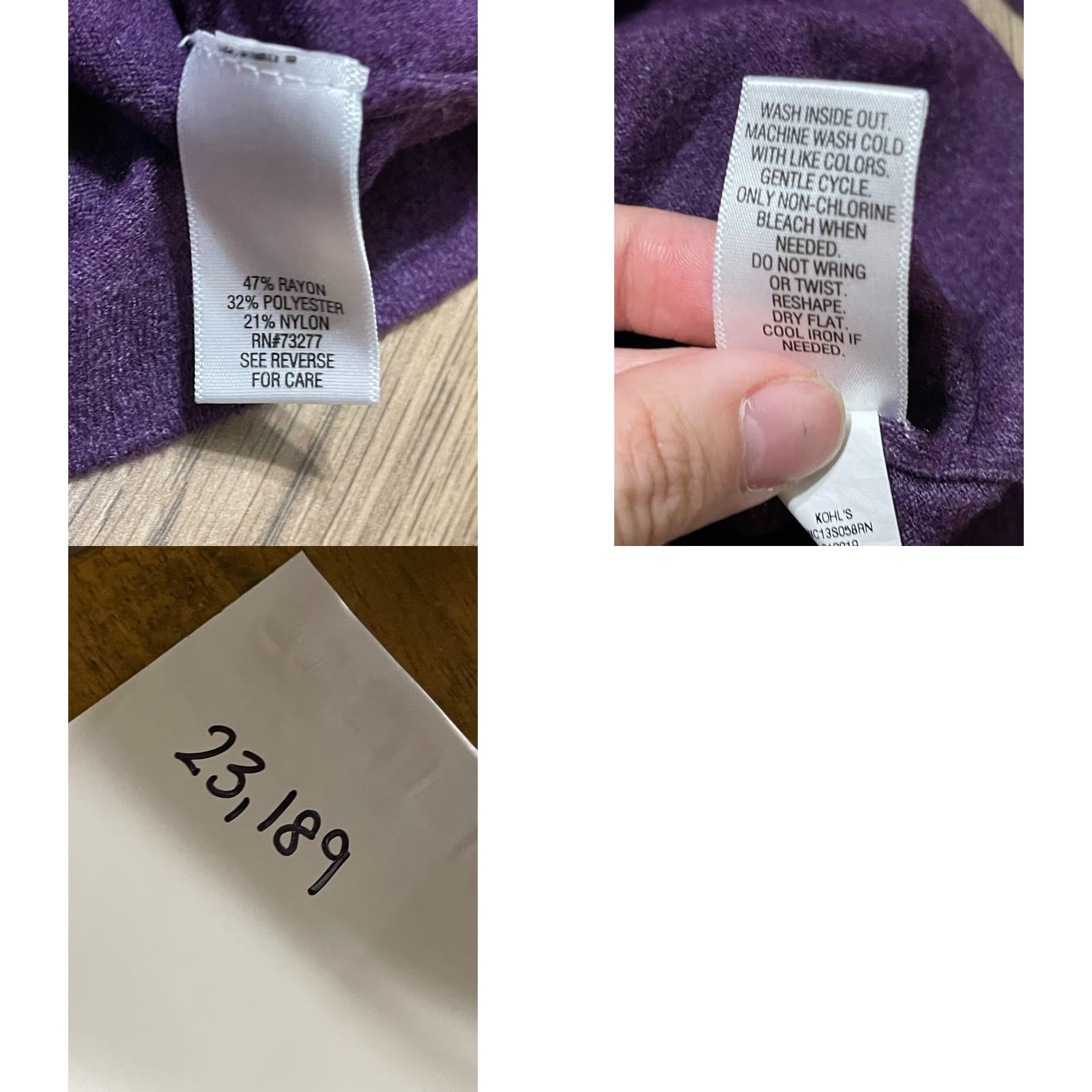 Croft & Barrow Croft & Barrow Sweater Women's Size Large Purple Velvet 3/4 Sleeve Pullover Size L / US 10 / IT 46 - 8 Thumbnail