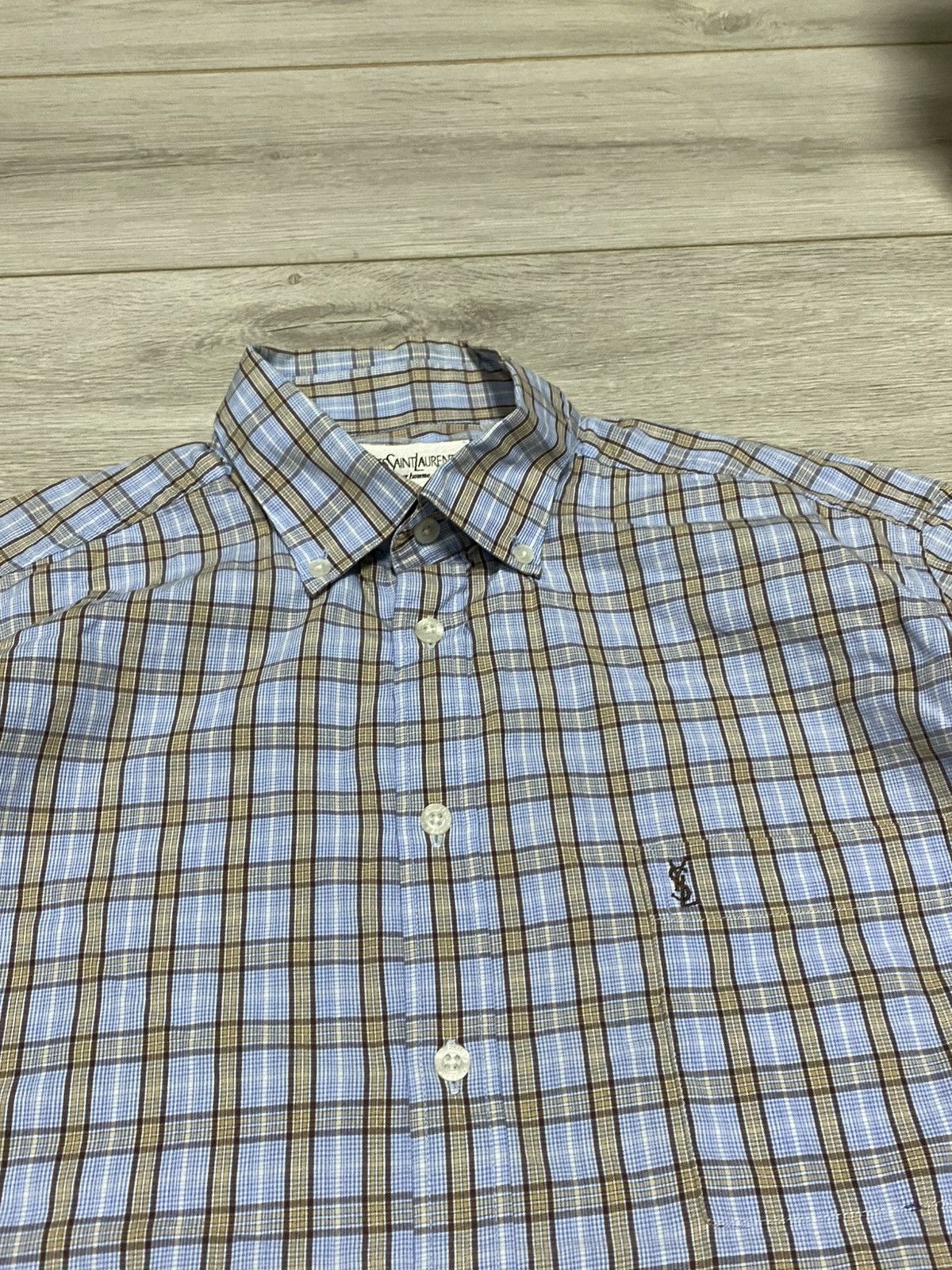 Yves Saint Laurent YSL check shirt buttons Yves Saint Laurent L shirt pocket Size US L / EU 52-54 / 3 - 4 Thumbnail