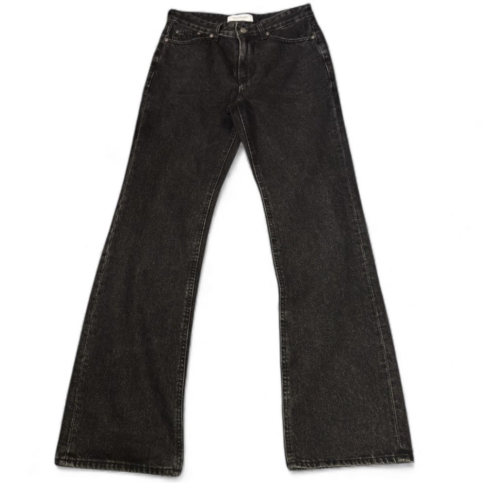 If Six Was Nine Flared Long Piece Worker Black Wash Denim Jeans Size US 29 - 1 Thumbnail