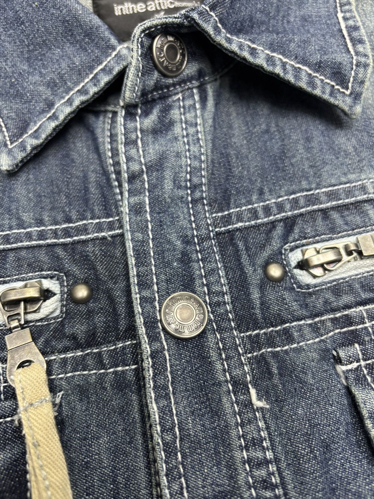 Hysteric Glamour 🔥IN THE ATTIC DISTRESSED DENIM JACKET Size US M / EU 48-50 / 2 - 13 Thumbnail