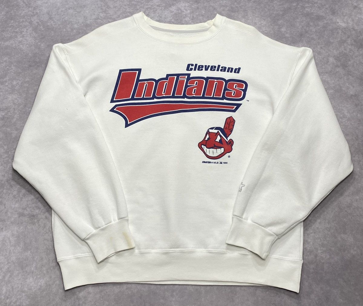 Starter 1995 Vintage Starter Cleveland Indians Crewneck Sweatshirt Size US L / EU 52-54 / 3 - 1 Thumbnail