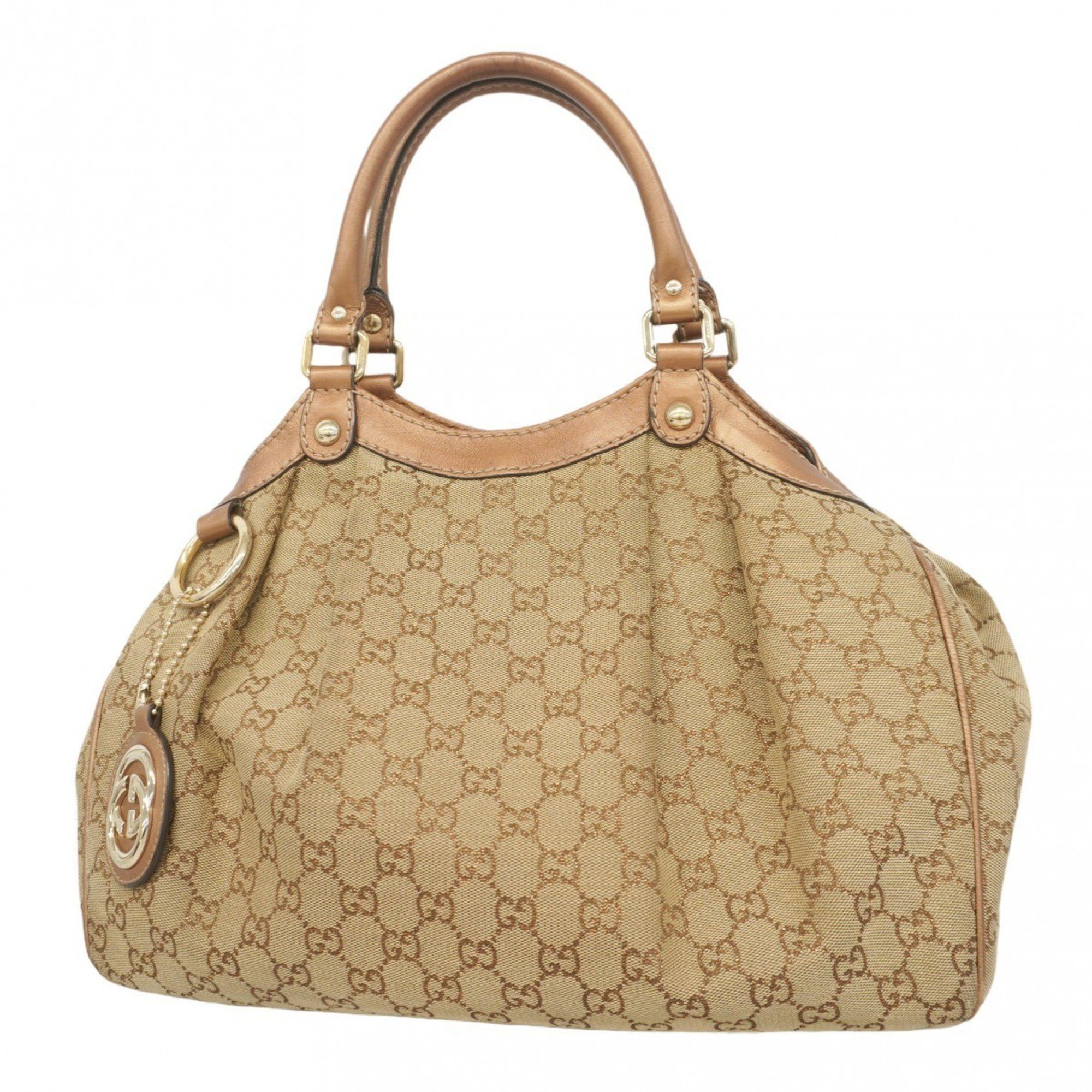 Gucci Tote Bag GG Canvas Sukey 211944 Brown Women's