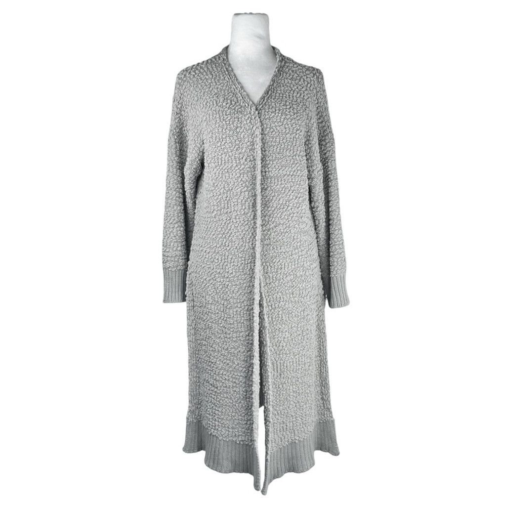 Other LAJU Women's Grey Sherpa Texture Maxi Coatigan w Slits XS Size XS / US 0-2 / IT 36-38 - 2 Thumbnail