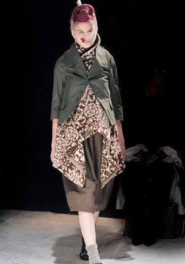 Comme des Garcons Comme des Garçons 09AW Runway Asymmetric Hooded Print Top Size S / US 4 / IT 40 - 1 Thumbnail