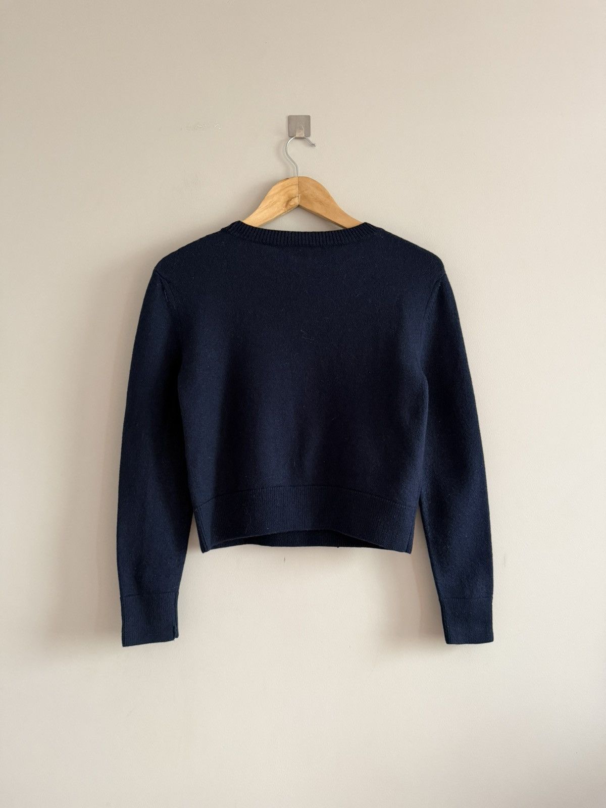 Saint Laurent Paris Saint Laurent Paris Logo Knit Sweater Navy Cropped Size XS / US 0-2 / IT 36-38 - 7 Thumbnail