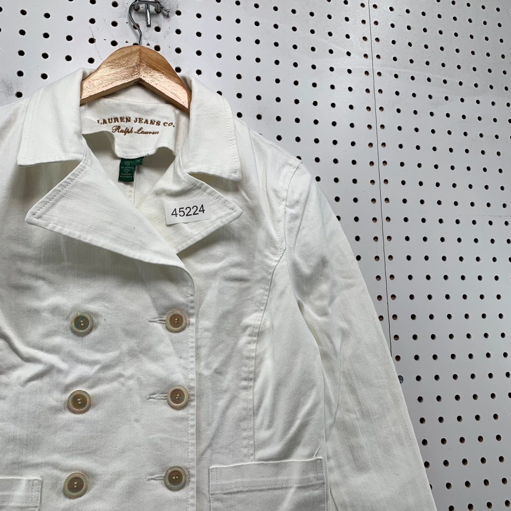 Ralph Lauren Lauren Ralph Lauren Denim Jacket Womens Medium White Double Breasted Denim Jacket Womens Medium White Double Breasted Size M / US 6-8 / IT 42-44 - 6 Thumbnail