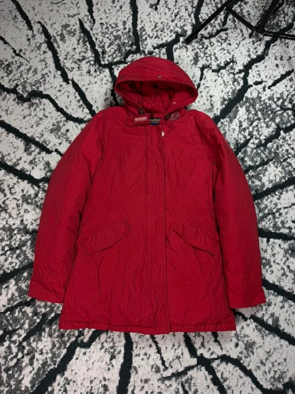 Other Woolrich red L logo winter down parka jacket Size L / US 10 / IT 46 - 1 Thumbnail