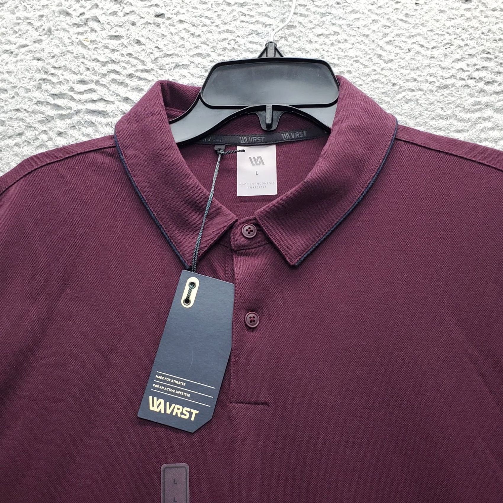 Vintage VRST Piping Club Polo Shirt Mens Size L Burgundy Short Sleeve Moisture Wicking Polo Size US L / EU 52-54 / 3 - 7 Thumbnail