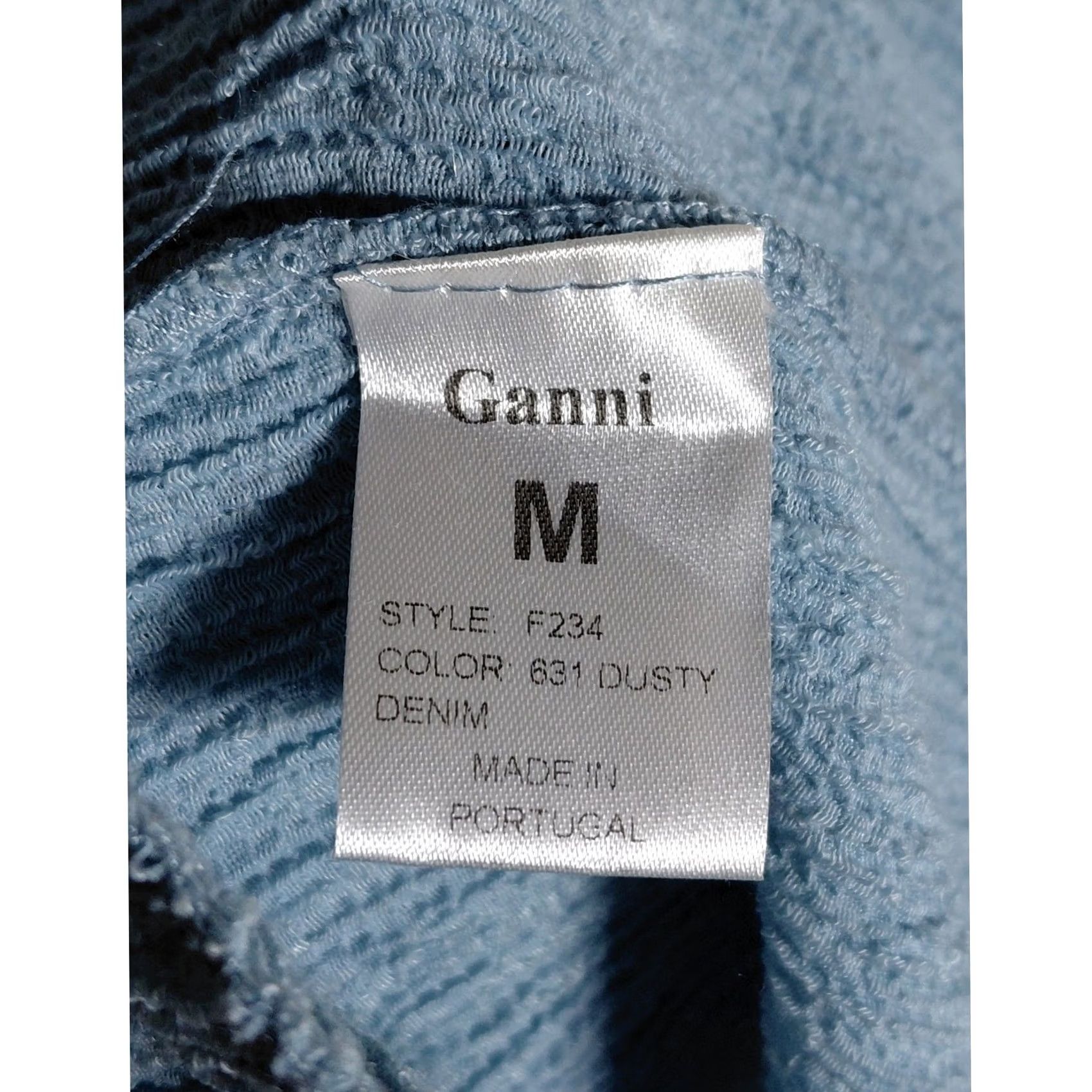 Ganni Ganni Blouse Sleeveless Top Women M Dusty Denim Solid Knit Polyester Blend Stretch Lightweight Casual Travel Middle Europe Portugal 90s? Size M / US 6-8 / IT 42-44 - 5 Thumbnail