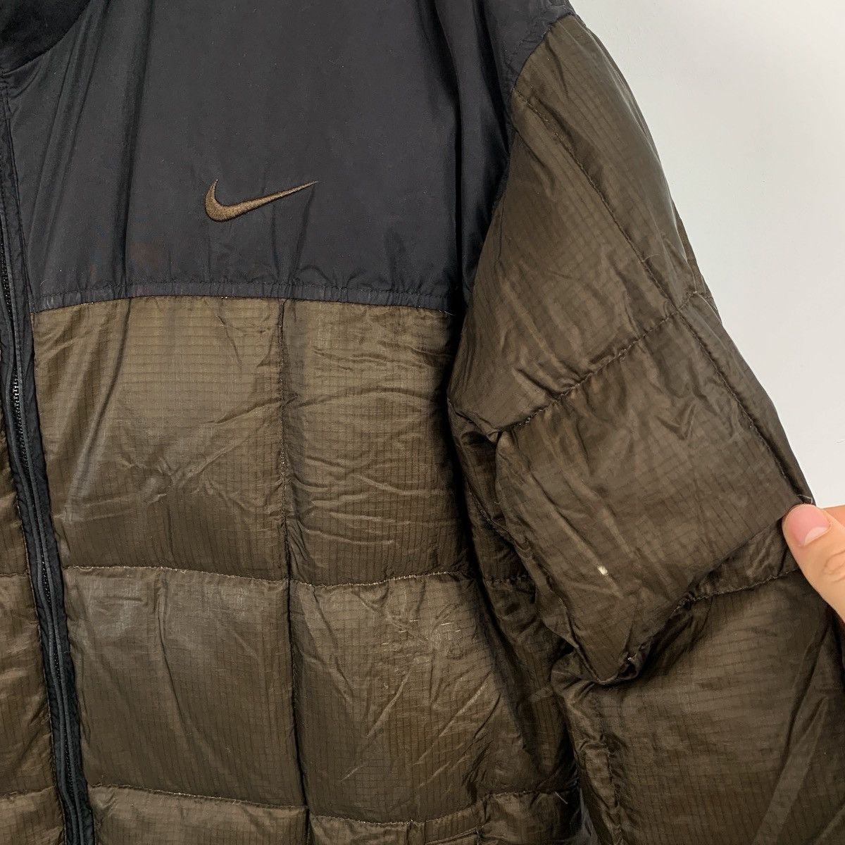 Vintage NIKE 90s VINTAGE DOWN PUFFER NYLON JACKET BIG SWOOSH DRILL Size US L / EU 52-54 / 3 - 3 Thumbnail