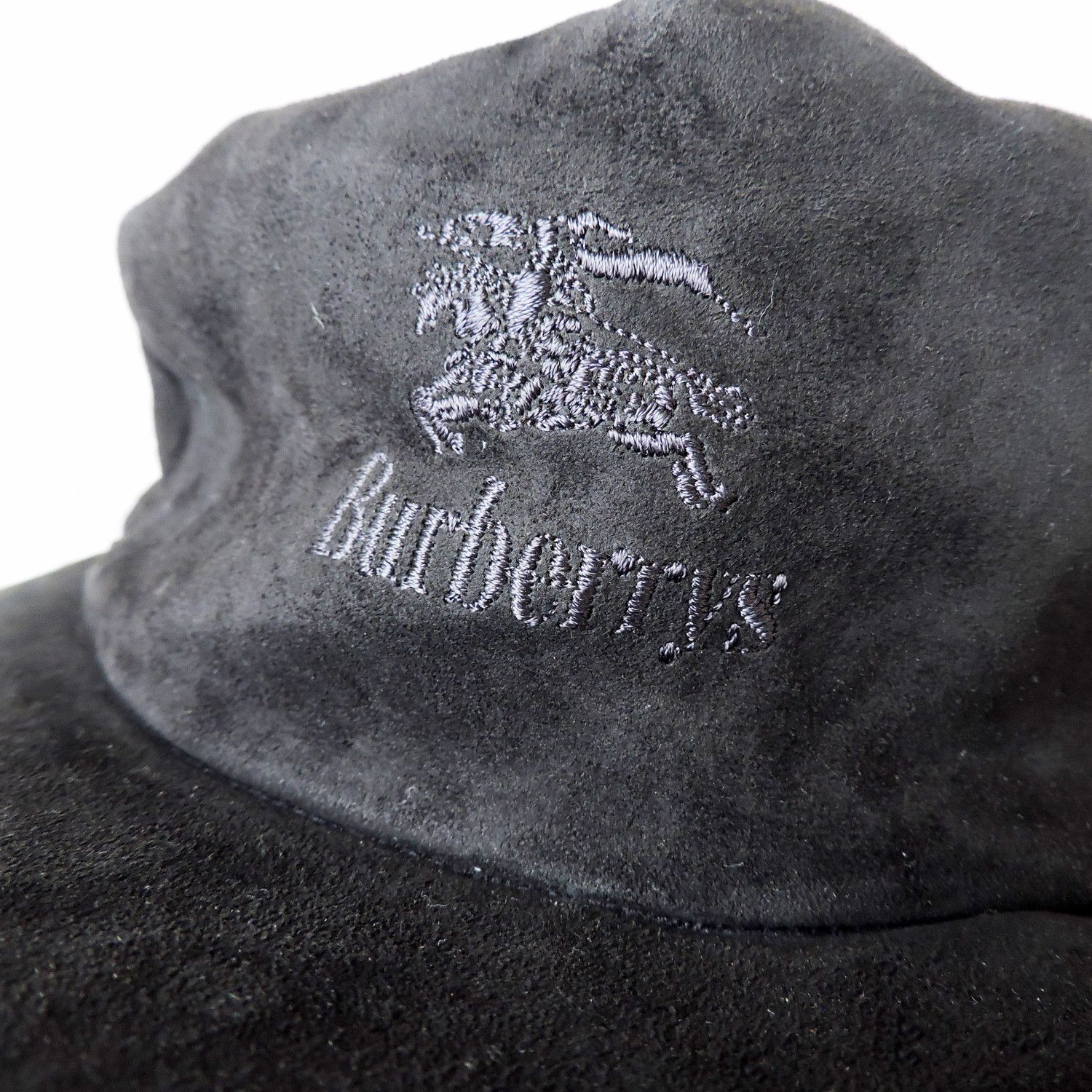 Burberry BURBERRY SUEDE SHEEPSKIN LOGO HAT CAP Size ONE SIZE - 6 Thumbnail