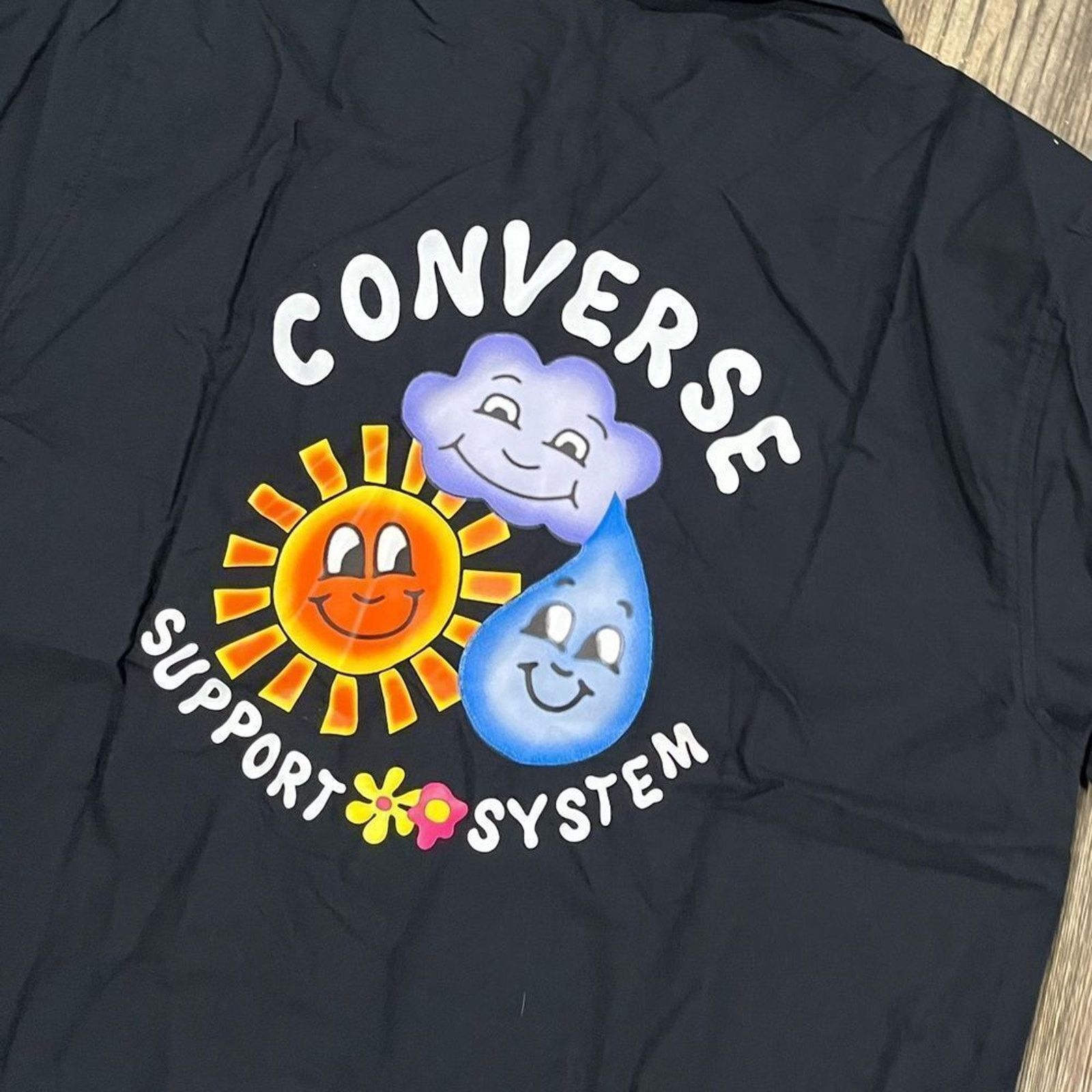 Converse NWT Converse Button-Up Shirt Back Print Short Sleeve Black M Size US M / EU 48-50 / 2 - 6 Thumbnail