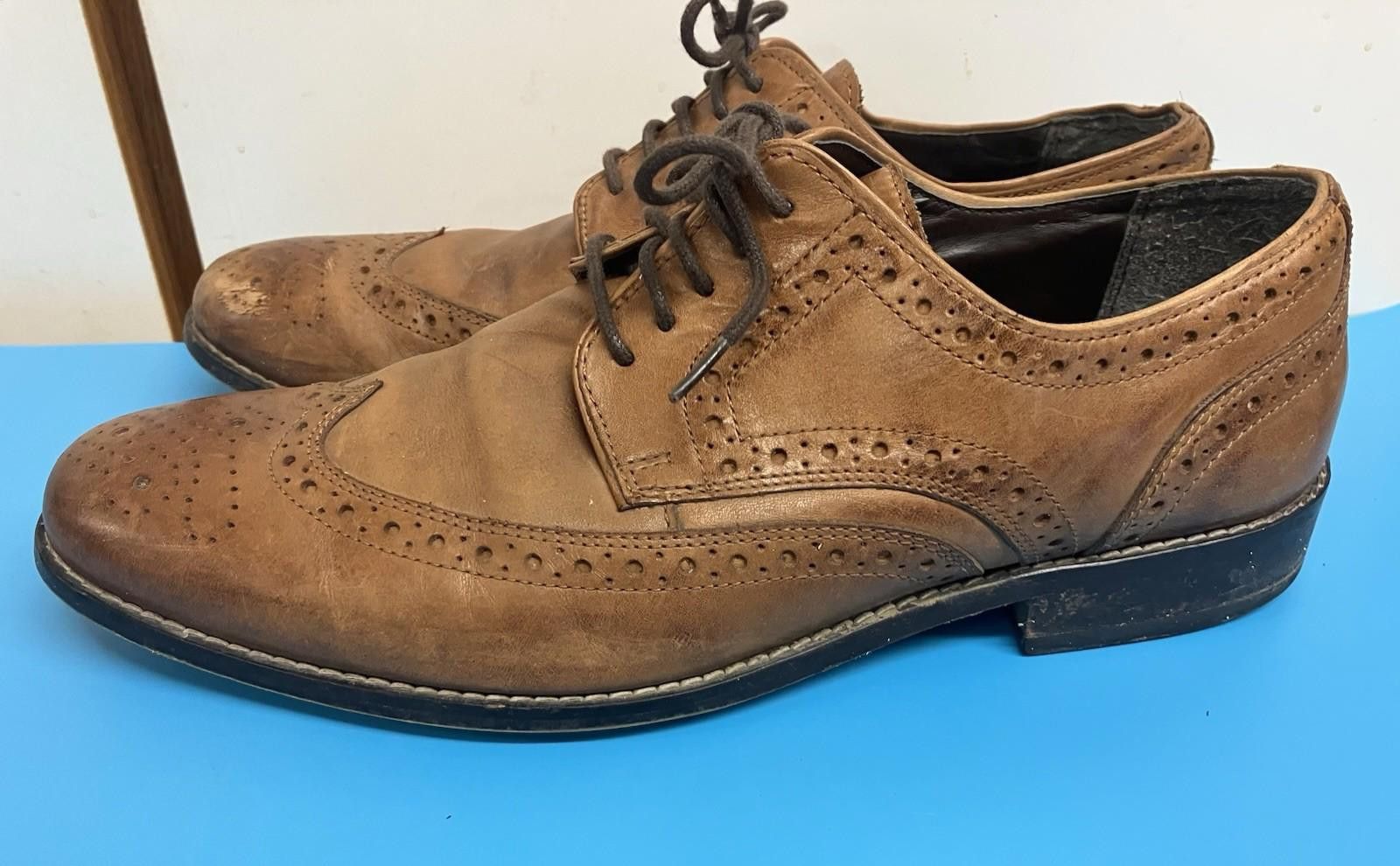 Nunn Bush Nunn Bush Men's Oxford Nelson Cognac Wingtip London Leather Size US 9.5 / EU 42-43 - 2 Thumbnail