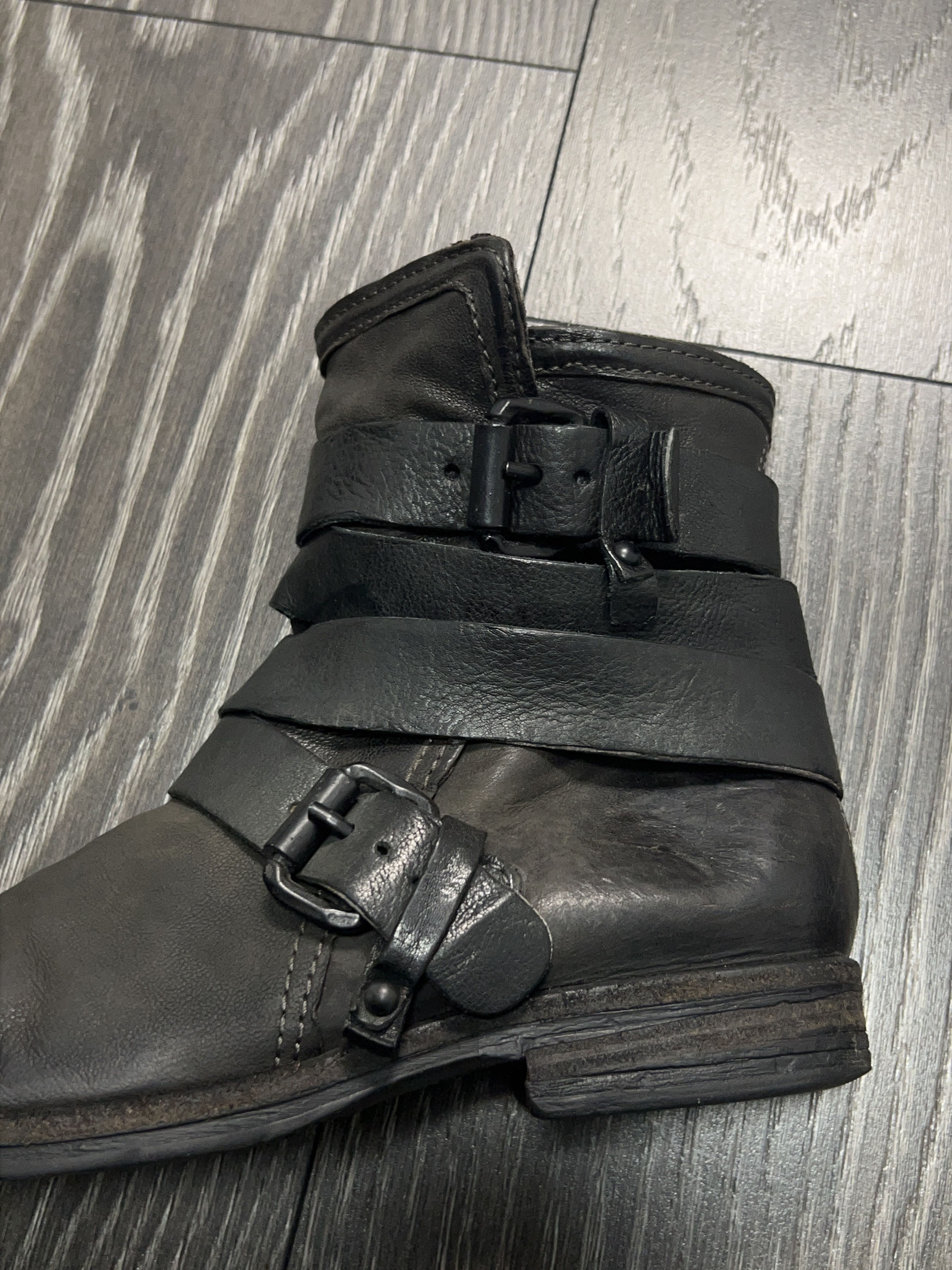 A.S.98 Womens Airstep Leather Zip Buckle Shoes Biker Gothic Style Size US 7 / IT 37 - 10 Thumbnail