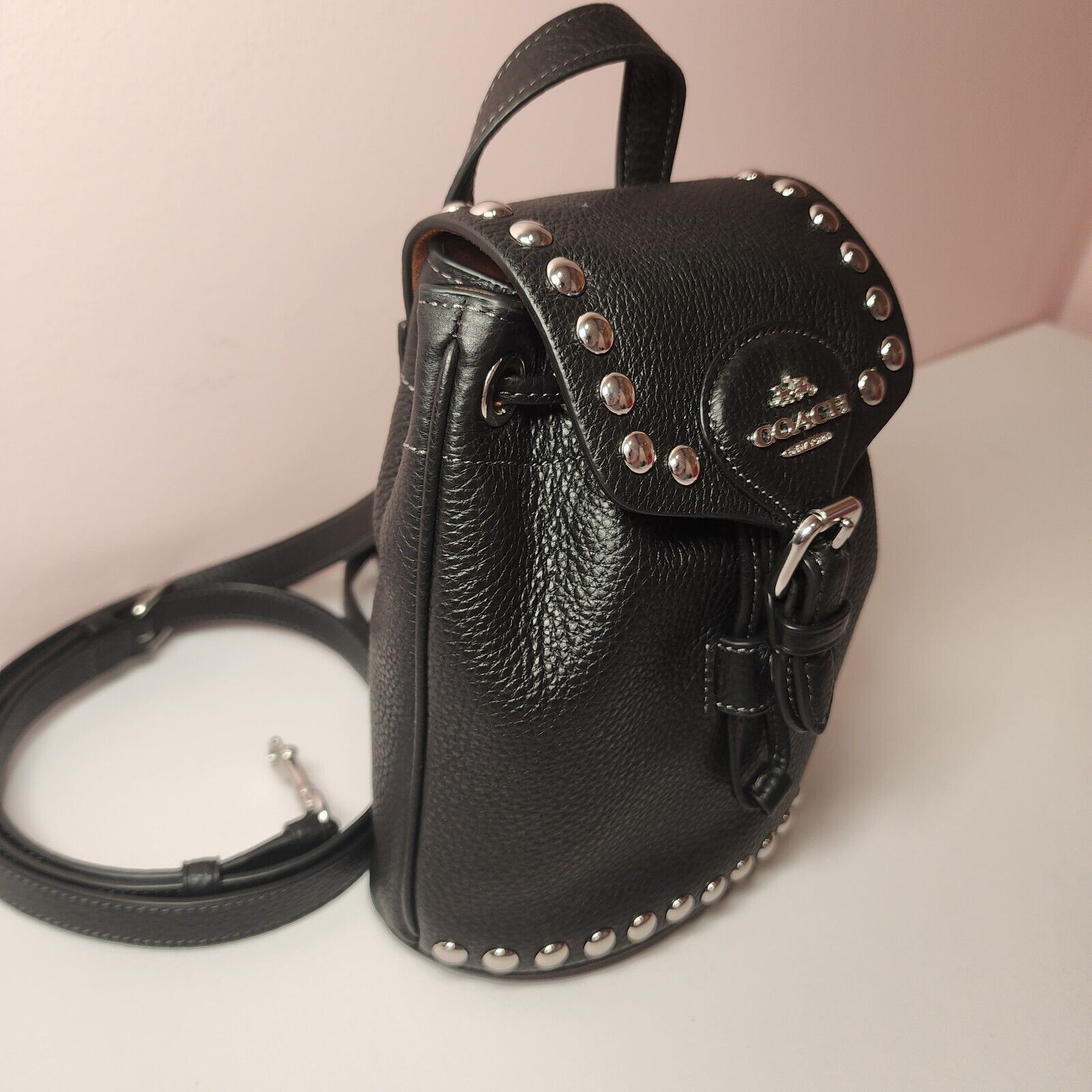 Coach NWT Coach CM041 Amelia Backpack Rivets Convertible Black Size ONE SIZE - 2 Thumbnail