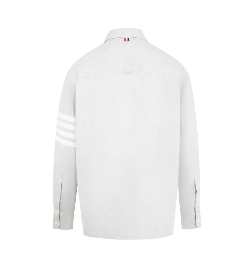 Thom Browne o1h1sh11225 Woven Flannel Oversized Shirt in Med Grey Size US L / EU 52-54 / 3 - 2 Thumbnail