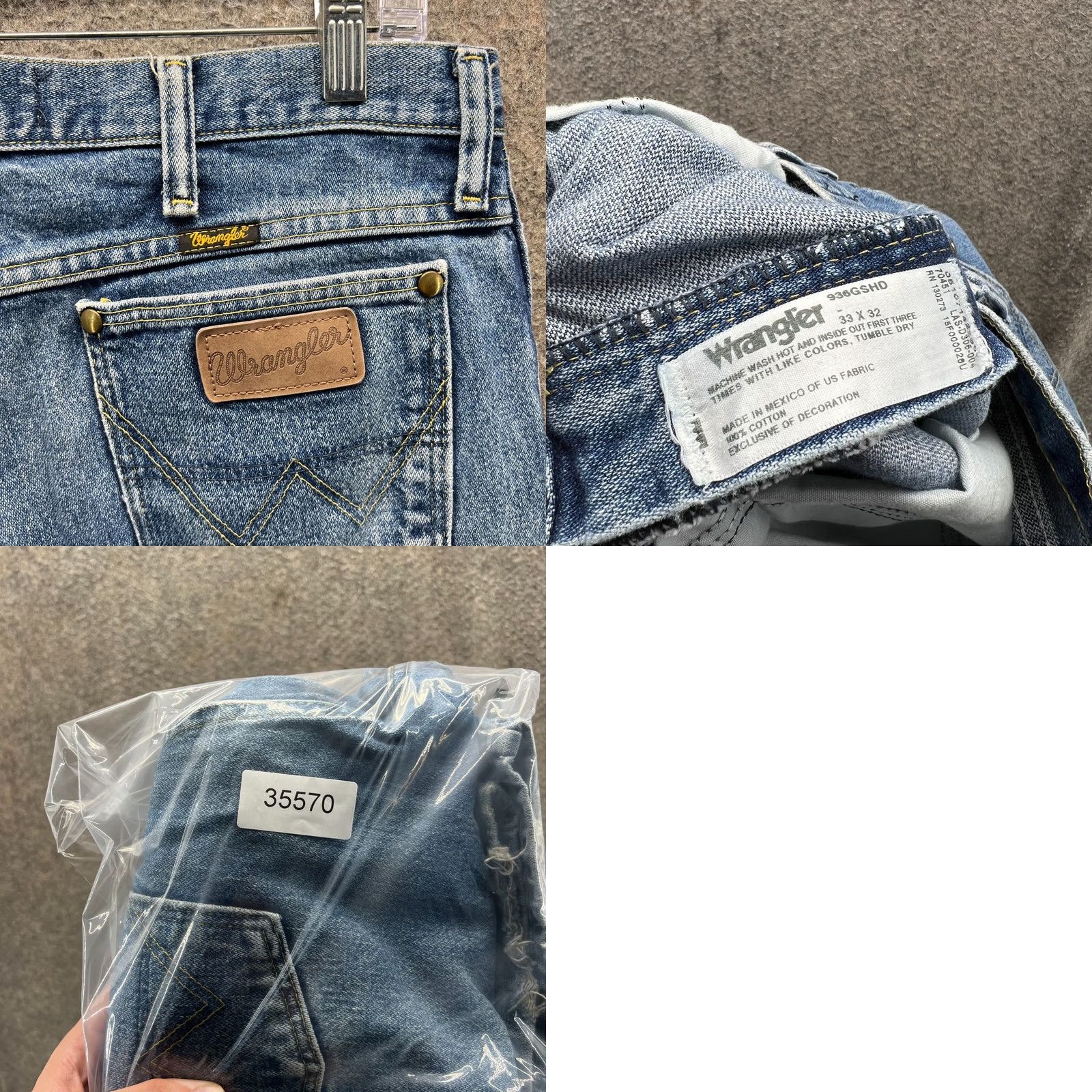Wrangler Wrangler Jeans Mens 33x32 Denim Cowboy Cut 936 Slim USA Vintage Light Blue 5-Pocket Cowboy Wrangler Cowboy Cut Mens Jeans Size 33 Regular Fit White? Size US 33 - 8 Thumbnail