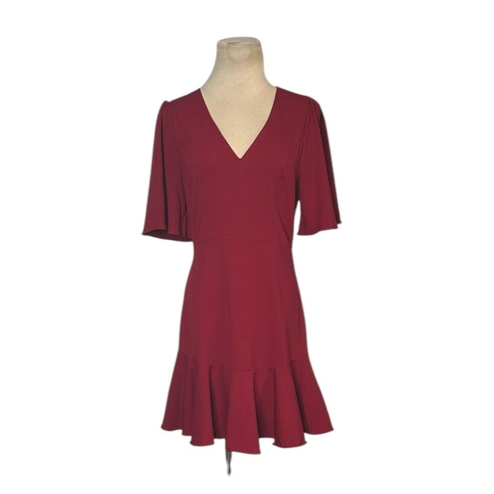 Forever 21 Forever 21 burgundy flouncy hem sheath mini dress size Small Size S / US 4 / IT 40 - 15 Thumbnail